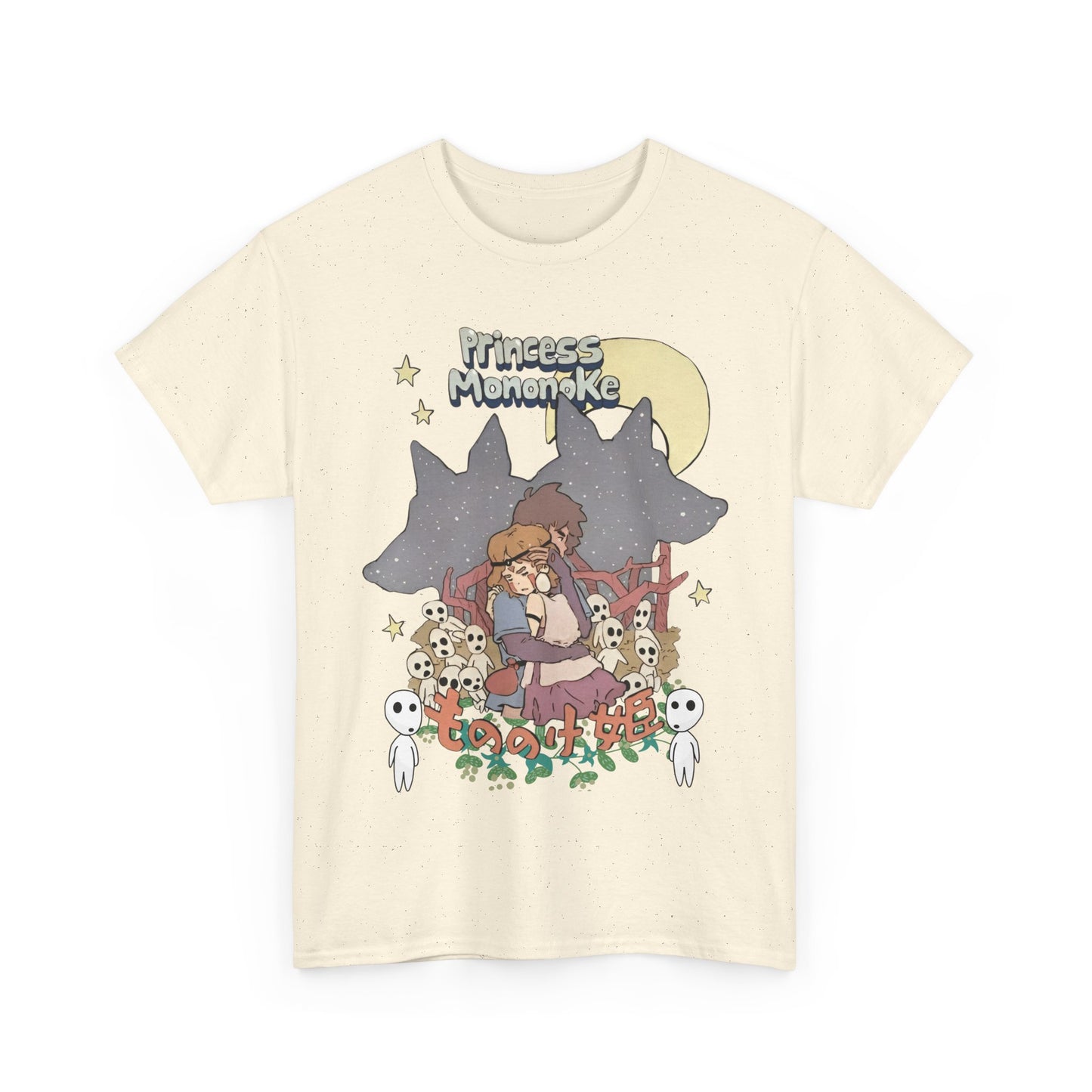 Princess Mononoke Print T-Shirt 100% Cotton Studio Ghibli Anime Tee