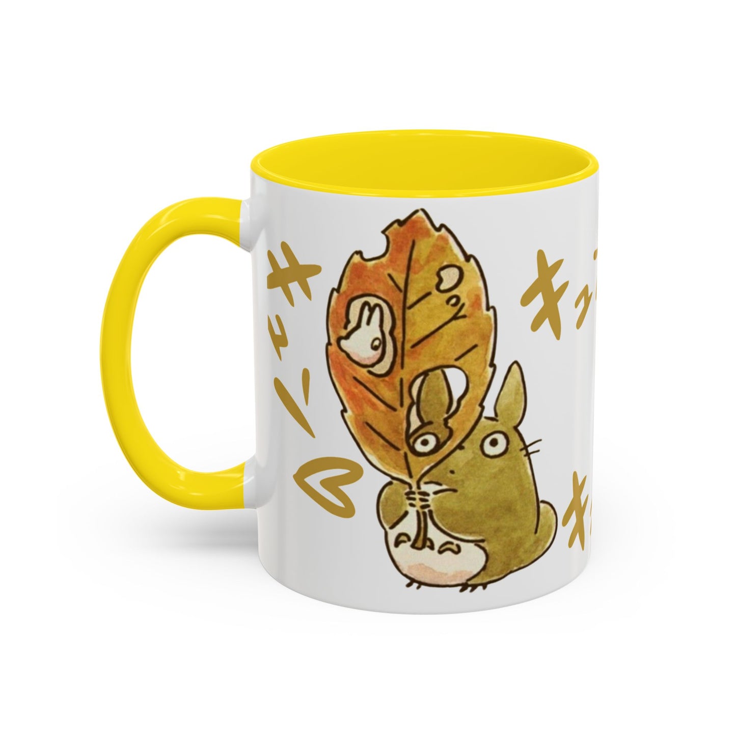 Cute Totoro Accent Mug – Studio Ghibli Color Handle Cup 11oz & 15oz – Kawaii Anime Coffee Mug Gift
