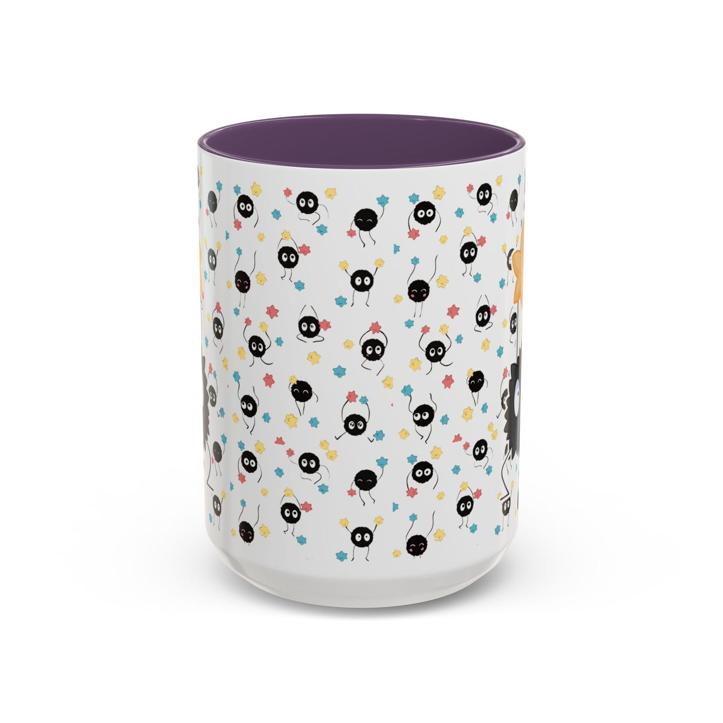 Soot Sprites Accent Mug – Studio Ghibli Color Handle Cup – 11oz & 15oz Ceramic Anime Gift
