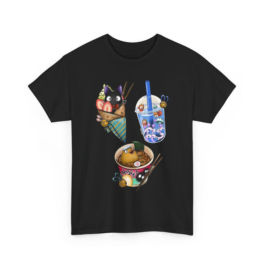 Studio Ghibli Food T-Shirt – 100% Cotton Anime Tee with Iconic Ghibli Dishes