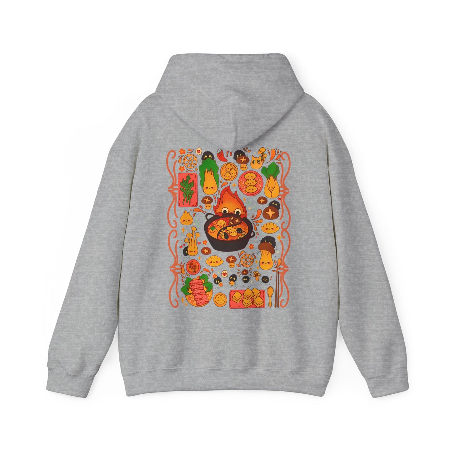Calcifer Breakfast Back Print Hoodie – 100% Cotton Howl’s Moving Castle Studio Ghibli Hoodie