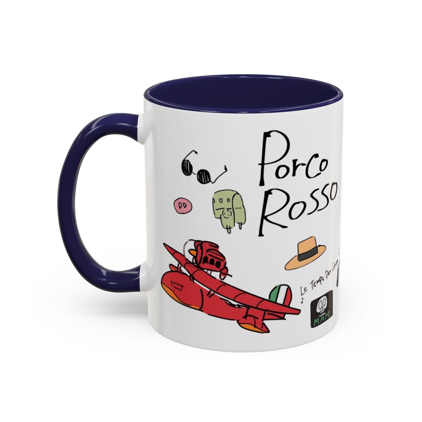 Porco Rosso Tribute Accent Mug – Studio Ghibli Anime Coffee Cup – 11oz & 15oz Ceramic Gift