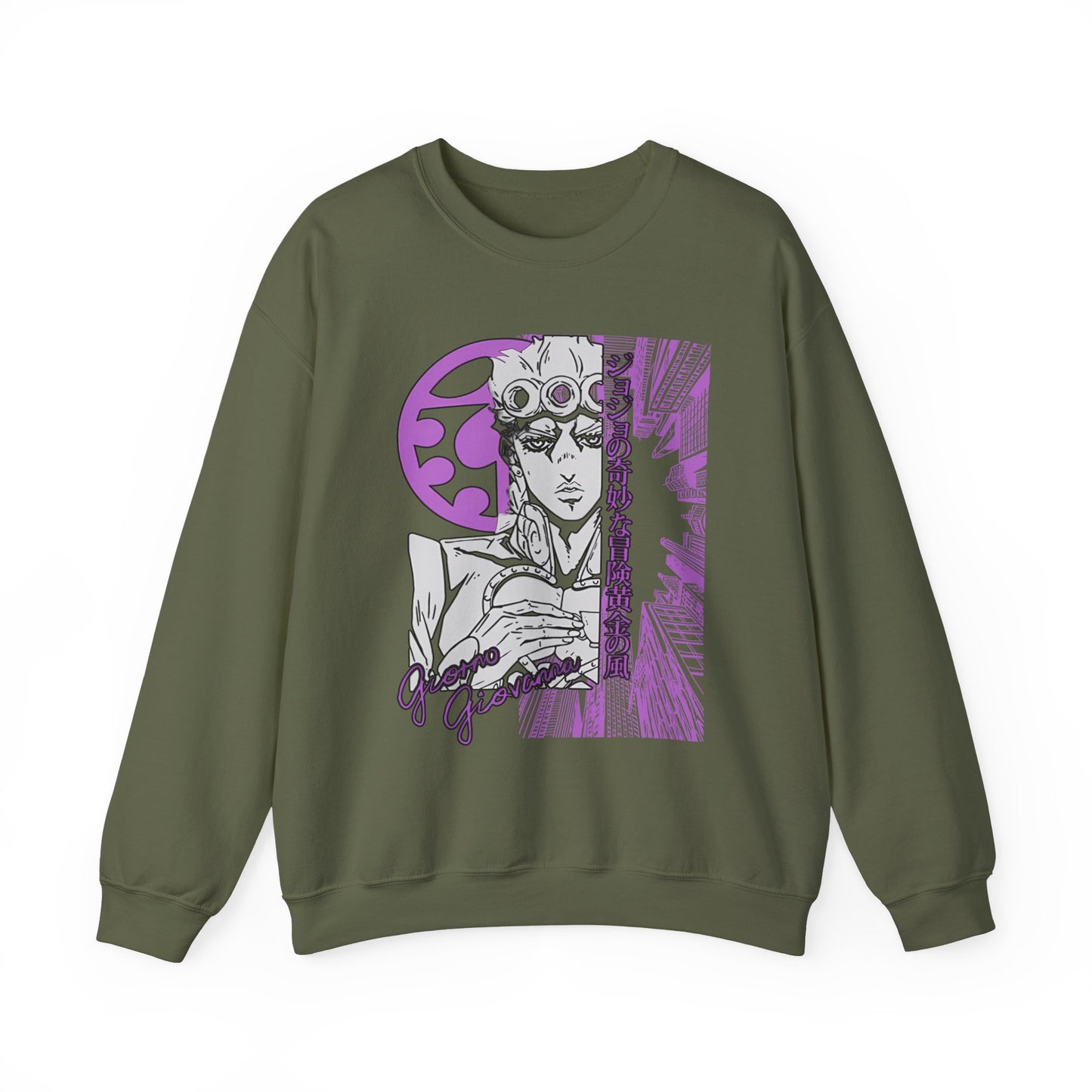 Giorno Giovanna Sweatshirt – 100% Cotton JoJo’s Bizarre Adventure Pullover for Anime Fans