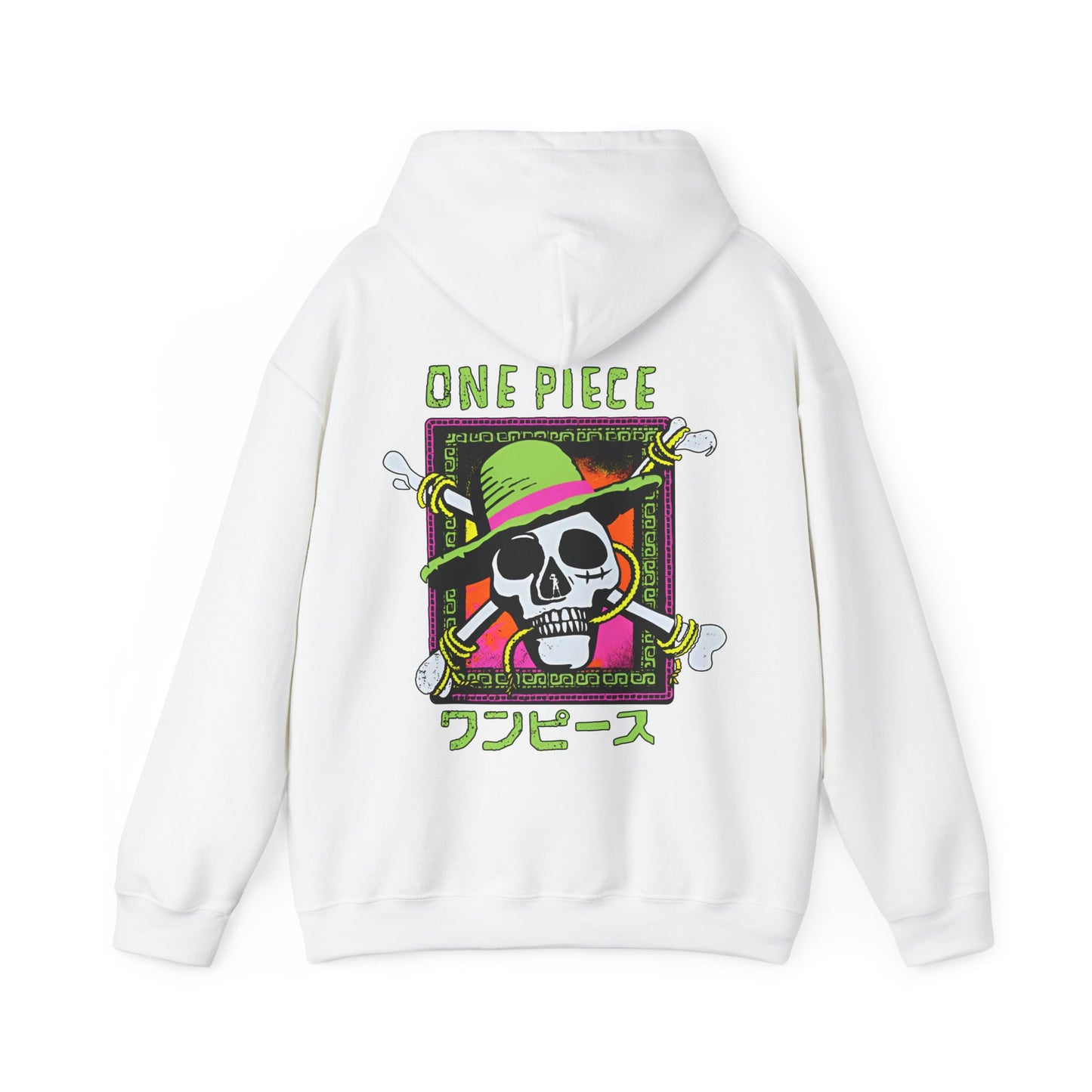 Straw Hat Pirates One Piece Hoodie – 100% Cotton Back Print Pullover for Anime Fans