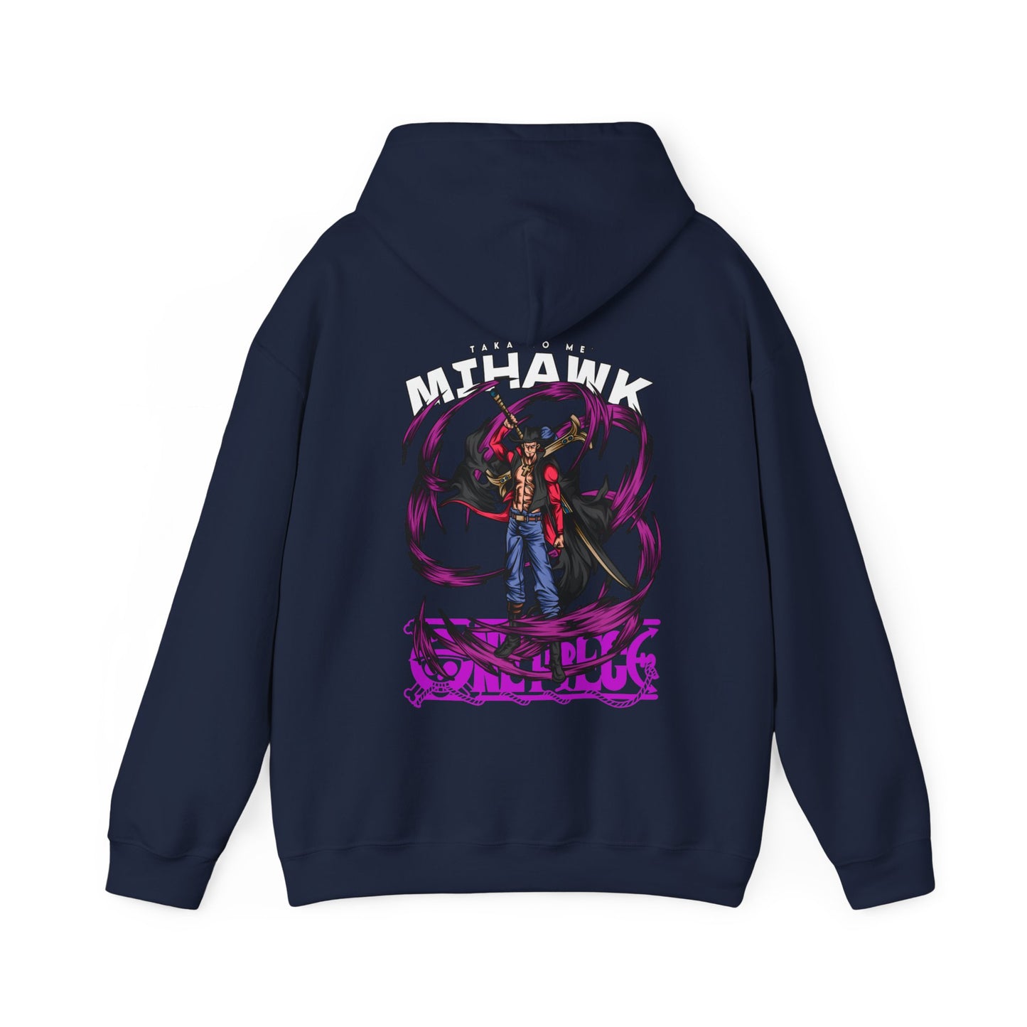 Dracule Mihawk One Piece Back Print Hoodie – 100% Cotton Anime Hoodie for Swordsman Fans