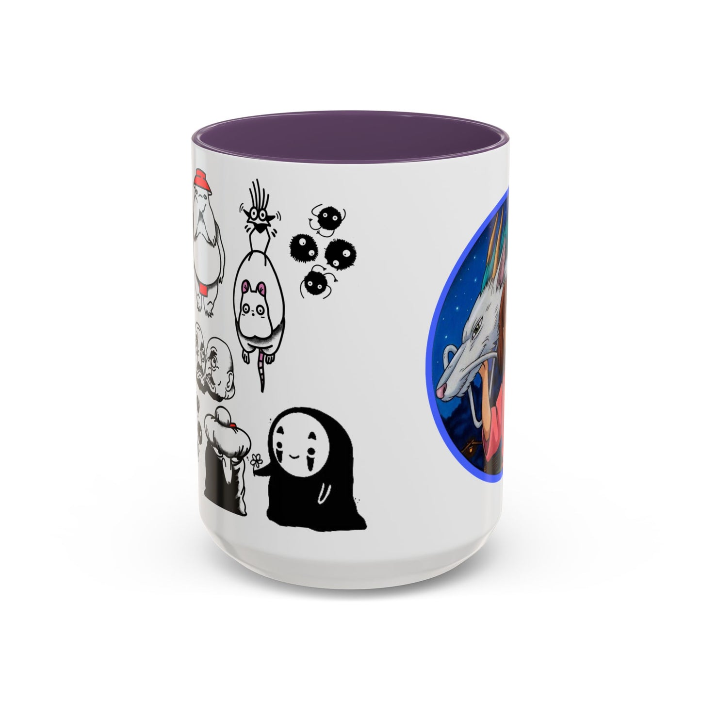 Spirited Away Moments Accent Mug – Color Handle Ghibli Cup 11oz & 15oz – Chihiro and Haku Anime Scene Gift