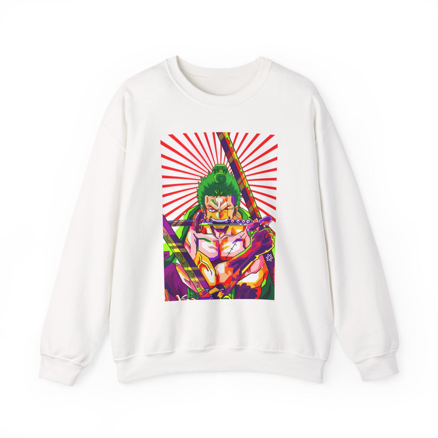 One Piece Zoro Style Sweatshirt – 100% Cotton Anime Pullover for Swordsman Fans