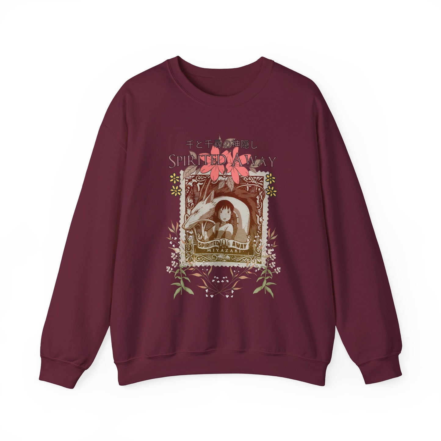 Spirited Away Philately Sweatshirt – 100% Cotton Stamp-Inspired Anime Pullover for Studio Ghibli Fans