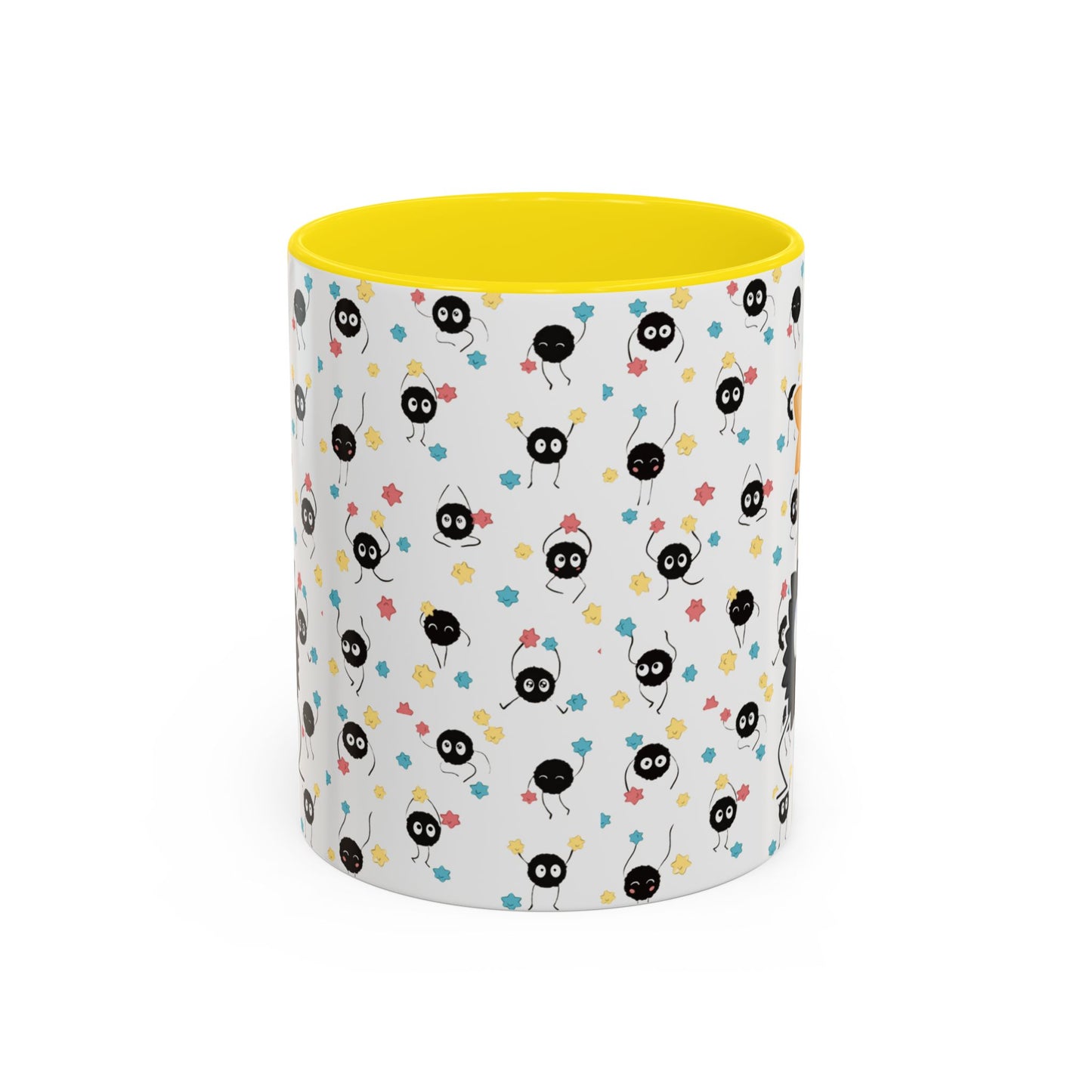 Soot Sprites Accent Mug – Studio Ghibli Color Handle Cup – 11oz & 15oz Ceramic Anime Gift