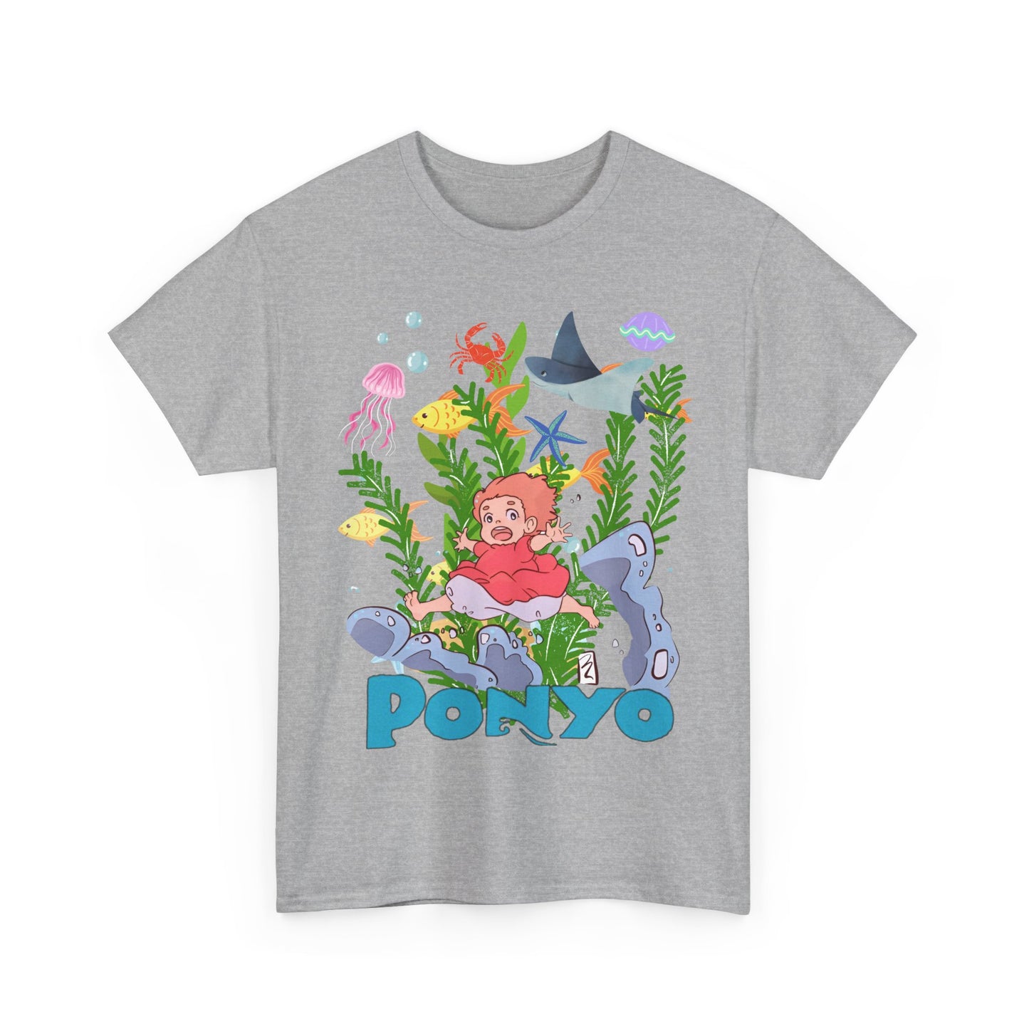 Ponyo Ghibli Sea World T-Shirt 100% Cotton Studio Ghibli Anime Tee