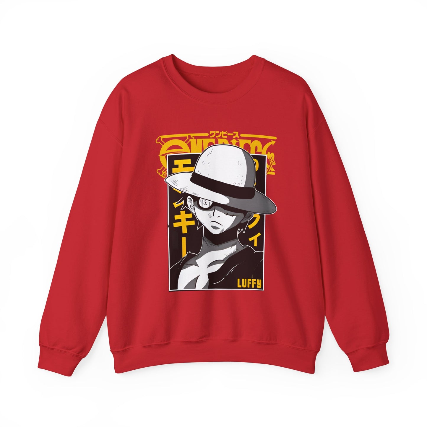Luffy One Piece Sweatshirt – 100% Cotton Anime Pullover for Straw Hat Fans