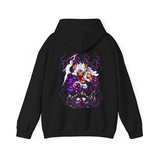 Luffy Gear 5 One Piece Back Print Hoodie – 100% Cotton Anime Hoodie for Straw Hat Fans