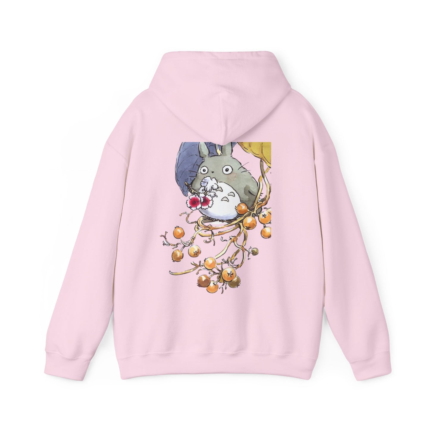 My Neighbor Totoro with Flowers Back Print Hoodie – 100% Cotton Studio Ghibli Floral Hoodie