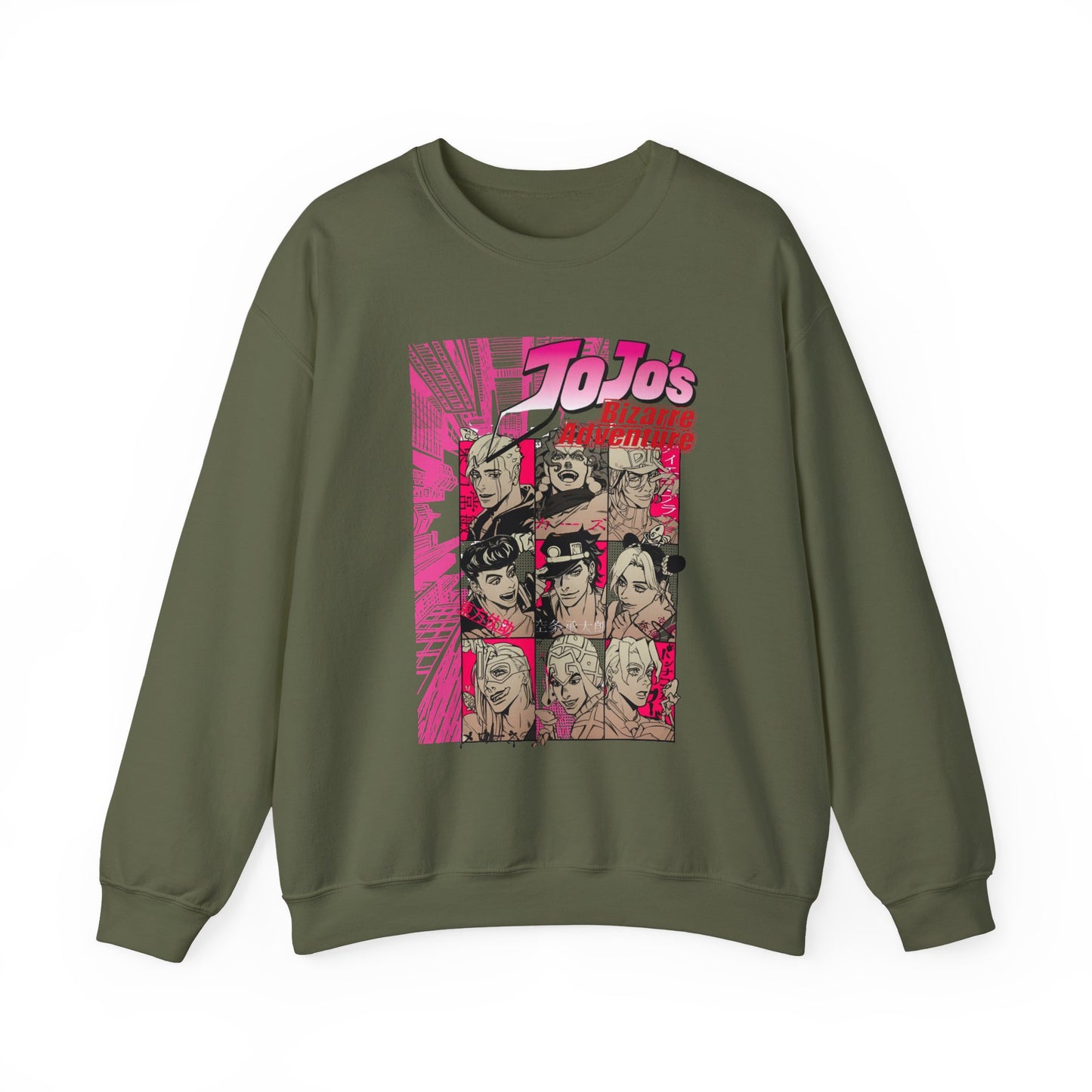 JoJo’s Bizarre Adventure Sweatshirt – 100% Cotton Anime Pullover Featuring Joestar & Stand Designs – Stylish Otaku Clothing