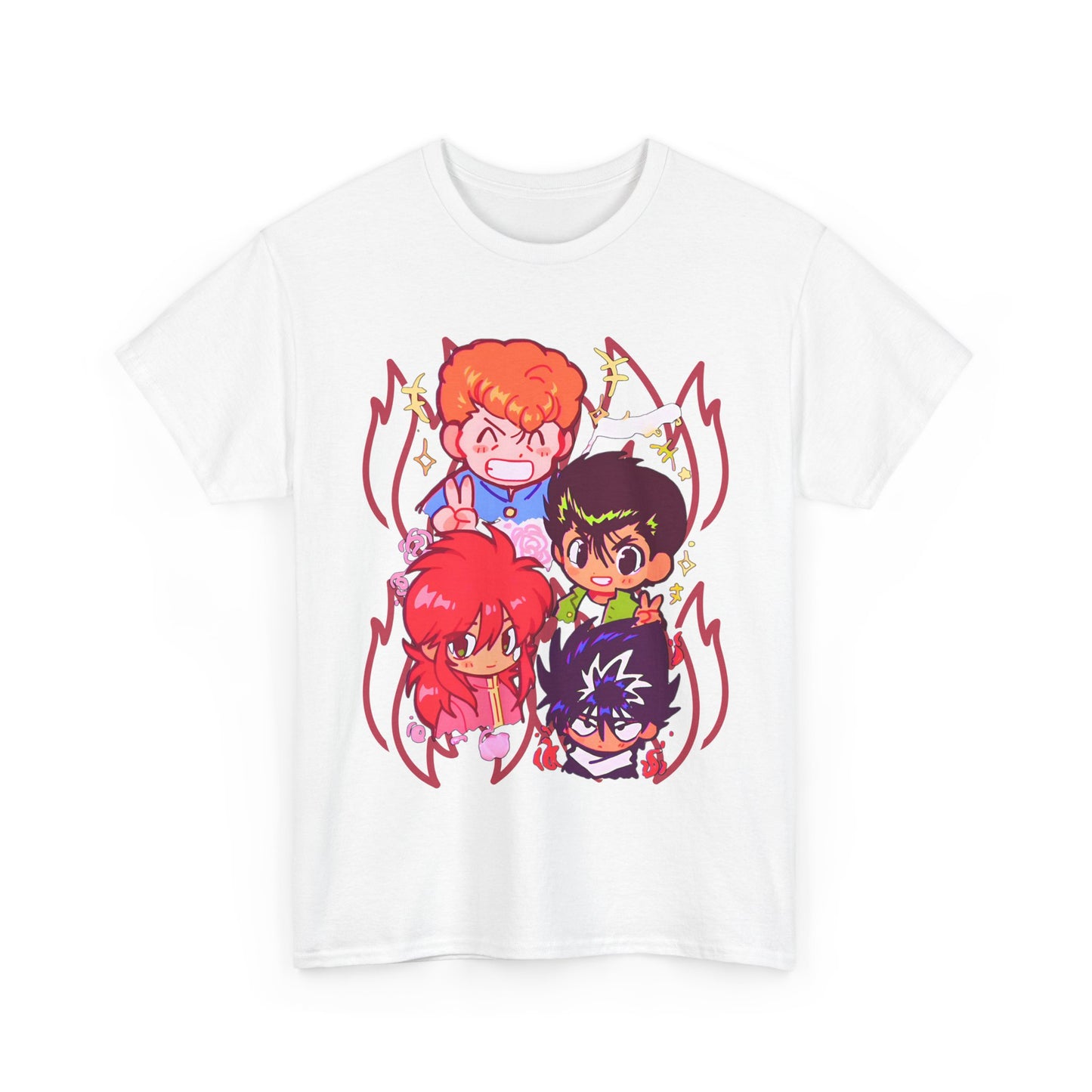 Yu Yu Hakusho T-Shirt – 100% Cotton Retro Anime Tee Featuring Yusuke and Team
