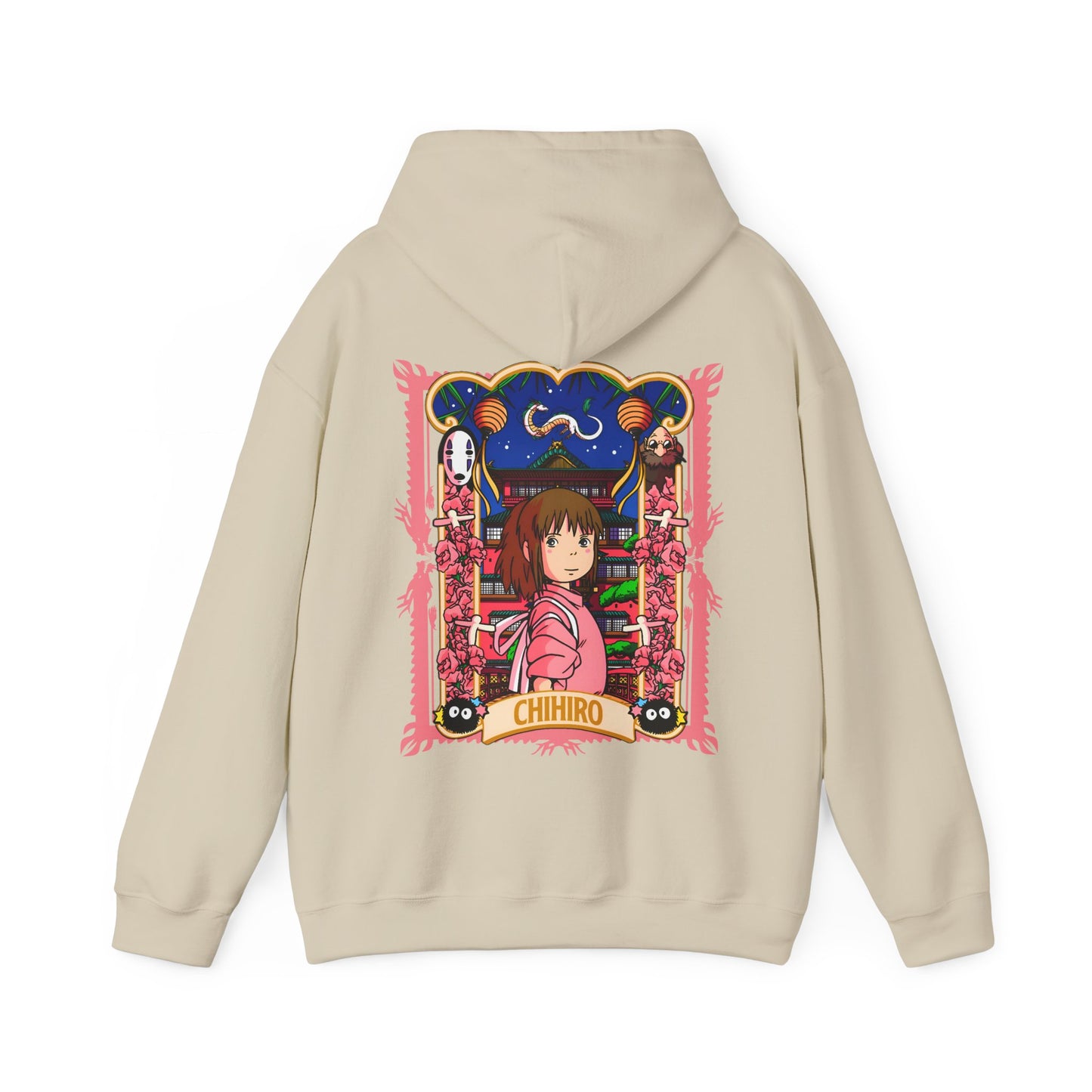 Spirited Away Chihiro Back Print Hoodie – 100% Cotton Studio Ghibli Hoodie for Anime Fans