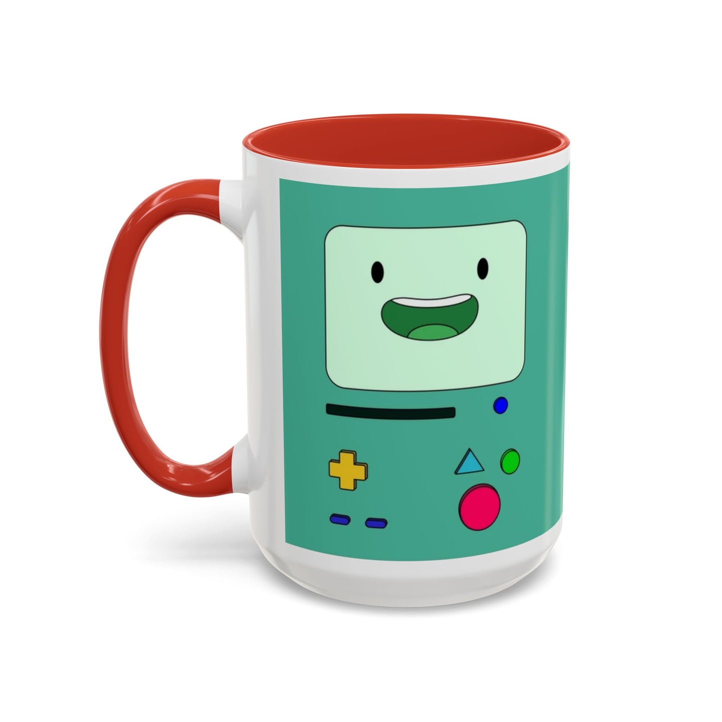 BMO Adventure Time Accent Handle Mug – Colorful Beemo Cup – 11oz & 15oz Ceramic Gift for Cartoon Fans