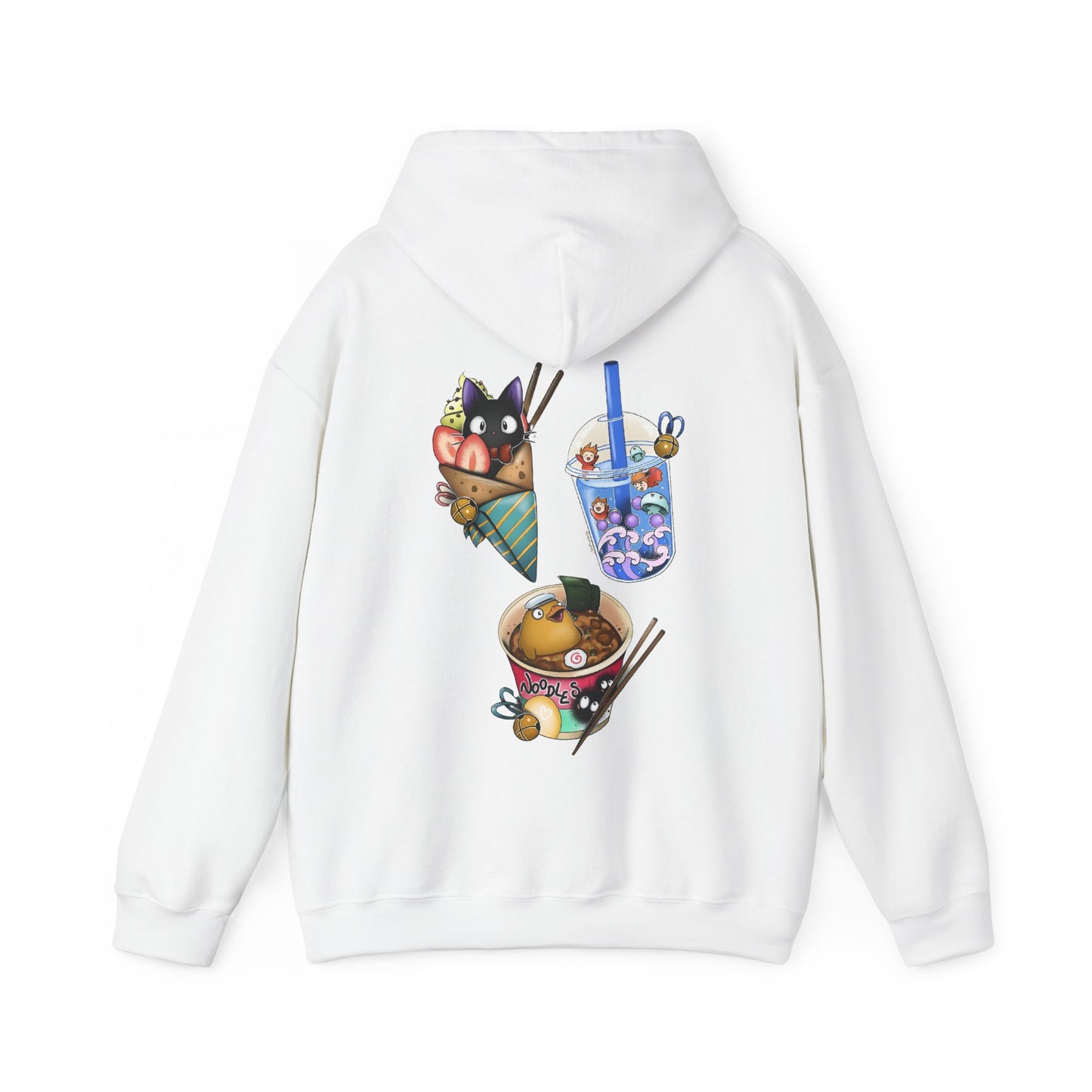 Studio Ghibli Food Back Print Hoodie – 100% Cotton Anime Hoodie with Iconic Ghibli Dishes on the Back