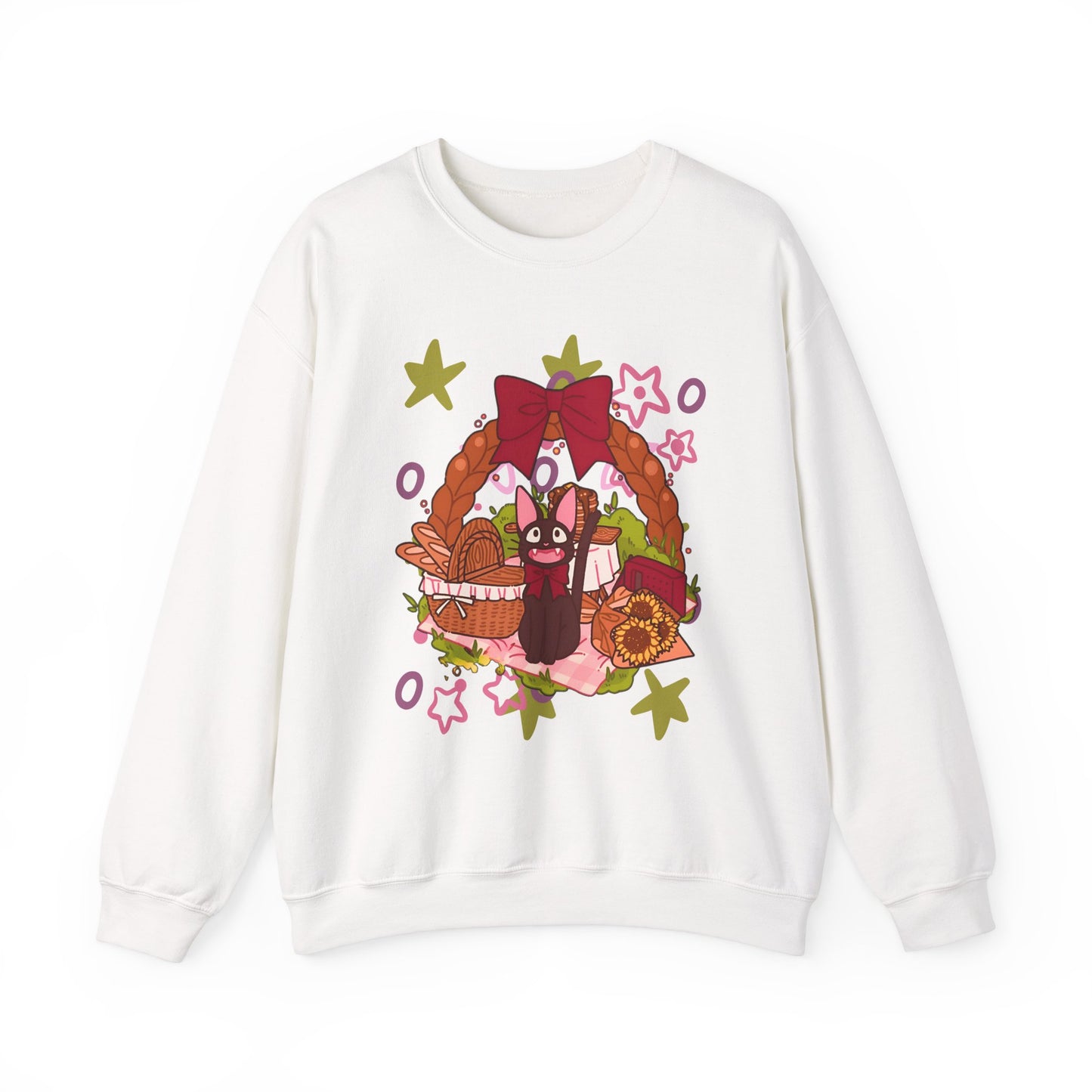 Jiji Cat Gift Sweatshirt – 100% Cotton Studio Ghibli Inspired Cozy Anime Pullover