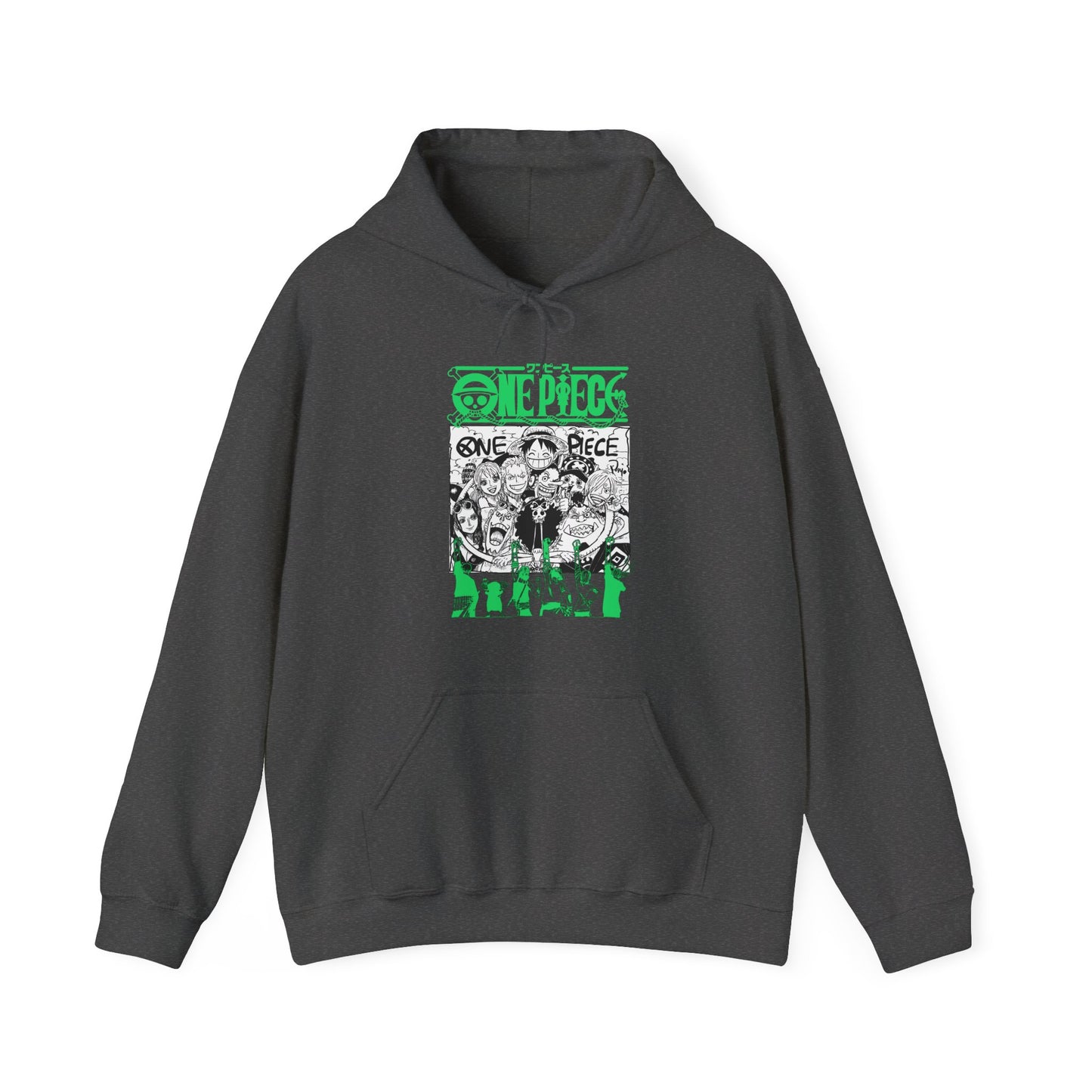 One Piece Characters Hoodie – 100% Cotton Anime Pullover Featuring Straw Hat Crew