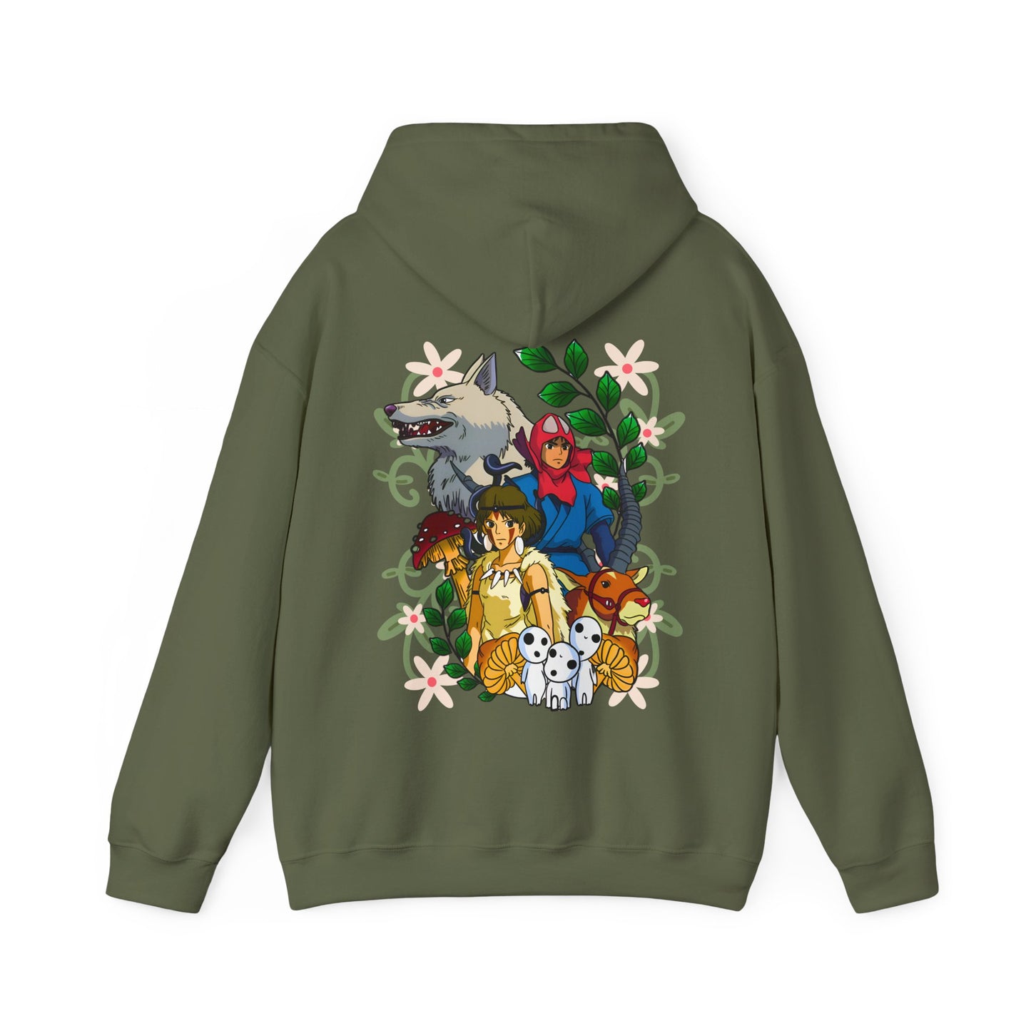 Princess Mononoke Back Print Hoodie – 100% Cotton Studio Ghibli Art Cover Sweatshirt