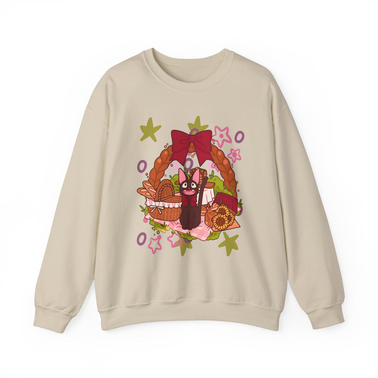 Jiji Cat Gift Sweatshirt – 100% Cotton Studio Ghibli Inspired Cozy Anime Pullover