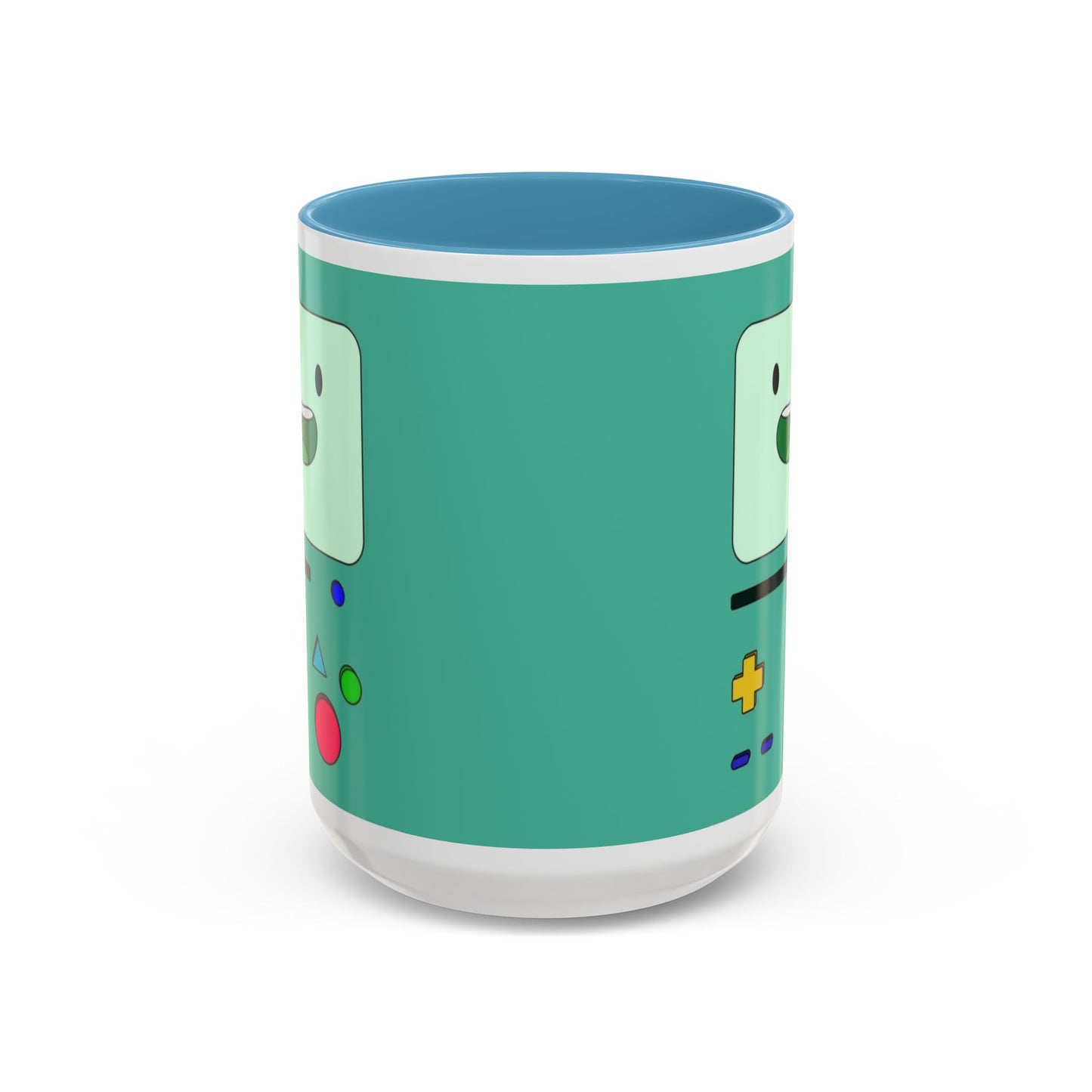 BMO Adventure Time Accent Handle Mug – Colorful Beemo Cup – 11oz & 15oz Ceramic Gift for Cartoon Fans