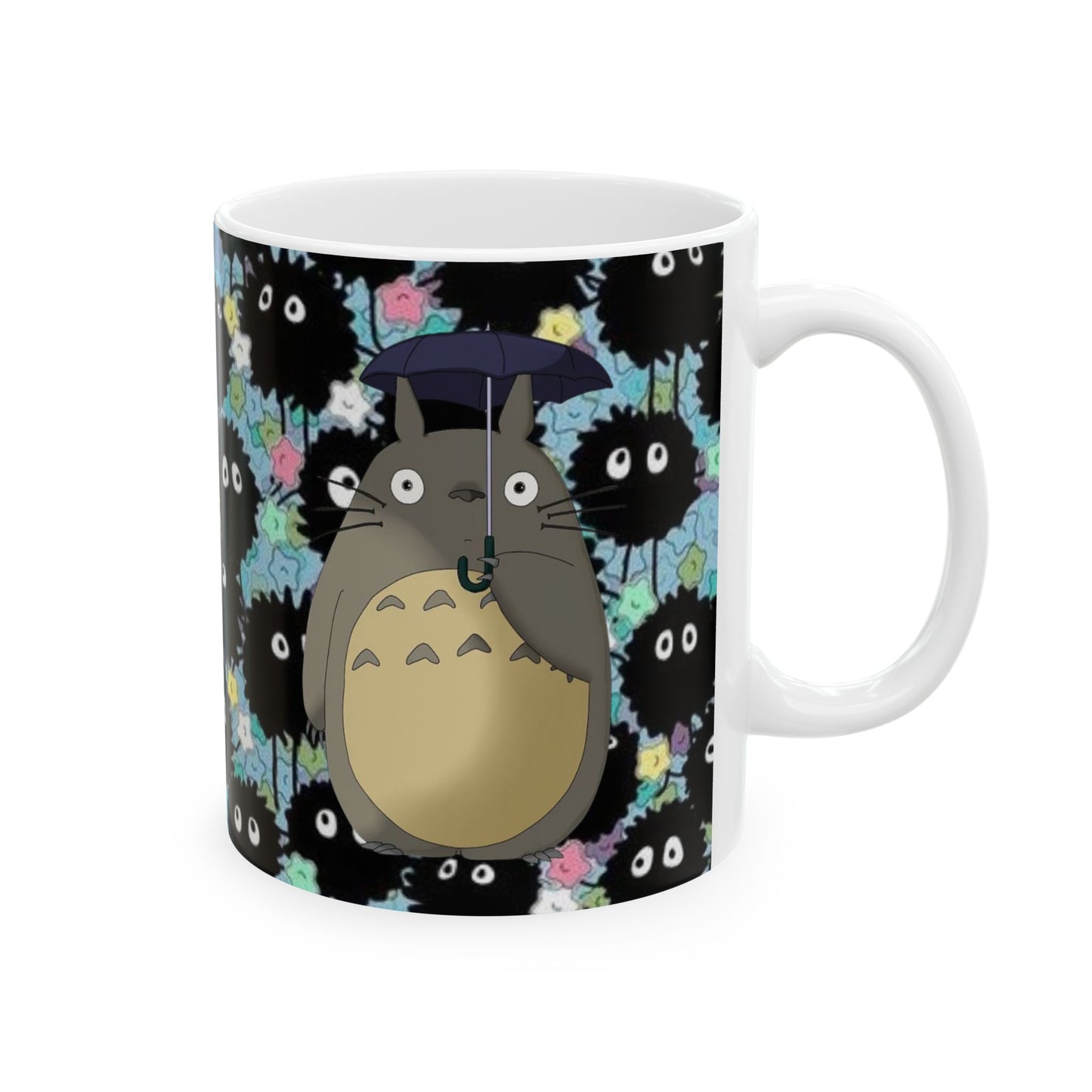 Totoro and Soot Sprites Mug – Studio Ghibli Ceramic Cup – 11oz & 15oz Coffee Mug Gift for Anime Fans