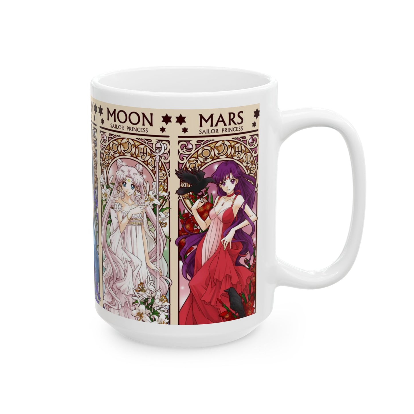 Sailor Moon Inner Guardians Mug – Magical Girl Anime Ceramic Cup 11oz & 15oz – Sailor Scouts Coffee Gift