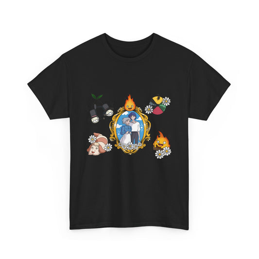 Howl Sophie Calcifer Shirt – Ghibli Anime Cotton T-Shirt for Fans
