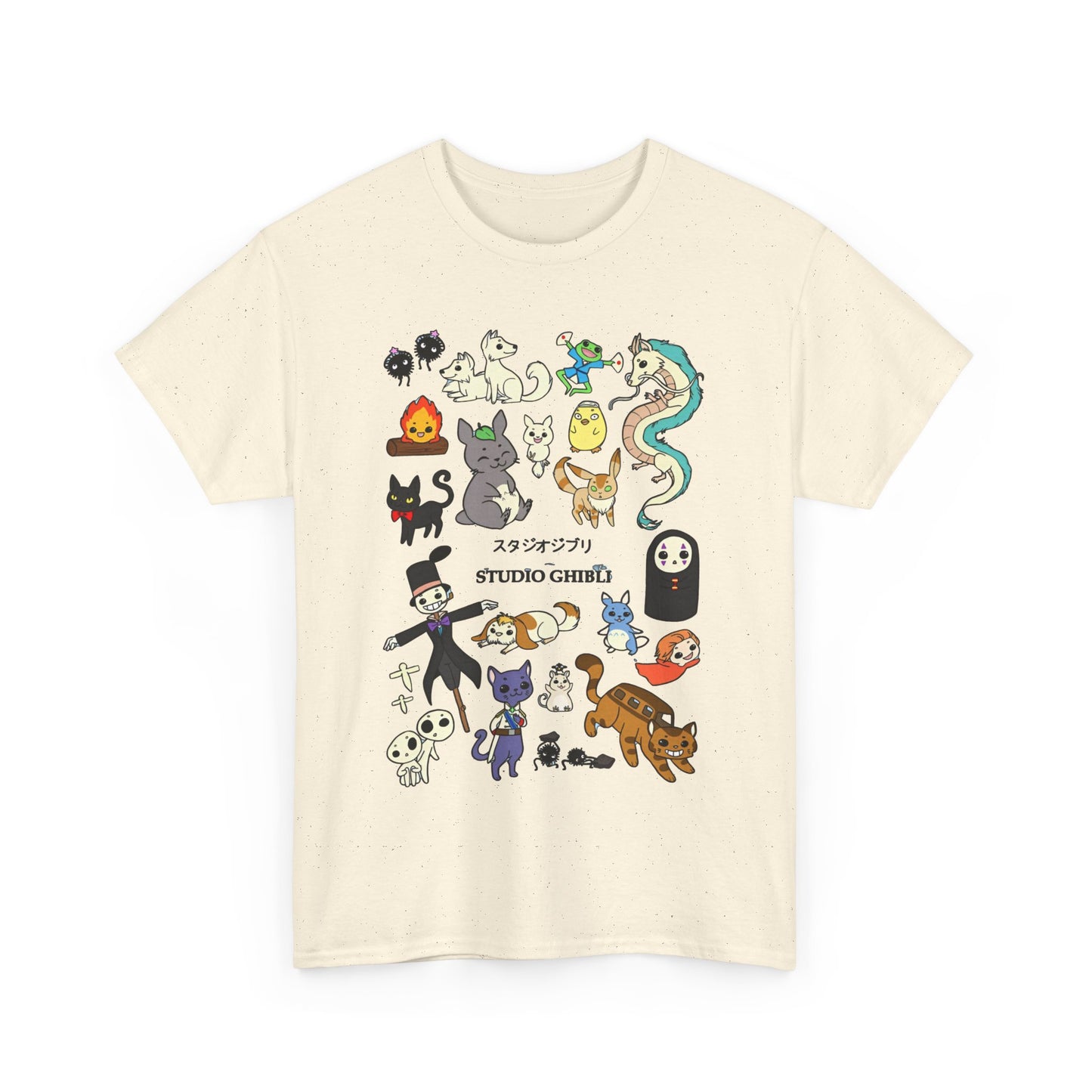 Studio Ghibli Chibi Shirt – Cute Anime Cotton Tee for Ghibli Fans