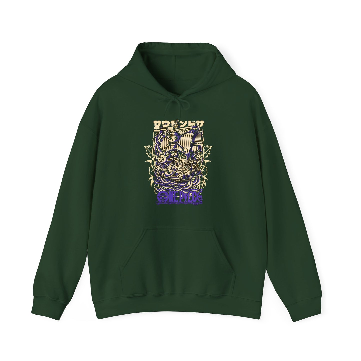 One Piece Ship Hoodie – 100% Cotton Anime Hoodie Featuring Going Merry & Thousand Sunny