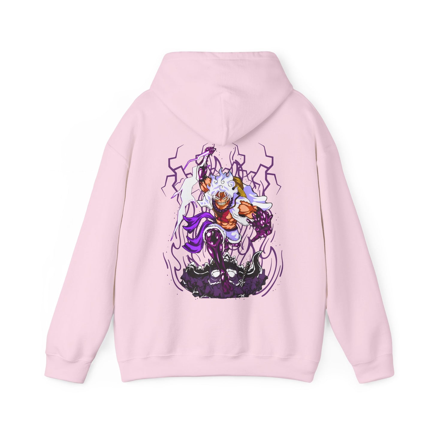 Luffy Gear 5 One Piece Back Print Hoodie – 100% Cotton Anime Hoodie for Straw Hat Fans
