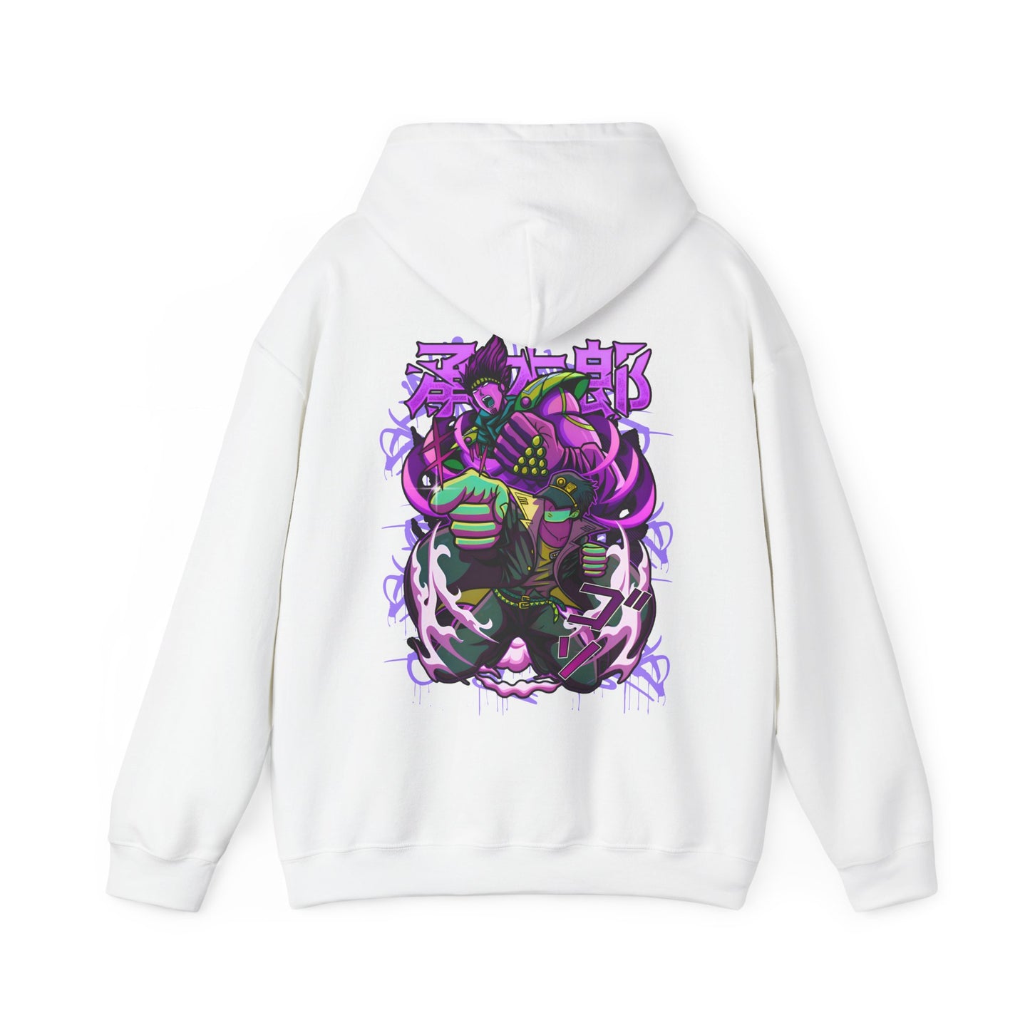 JoJo's Bizarre Adventure Back Print Hoodie – 100% Cotton Anime Hoodie for JoJo Fans