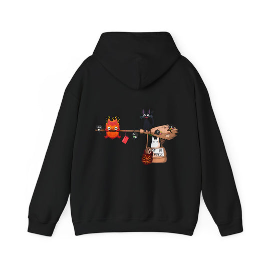 Calcifer Jiji Soot Sprites Back Print Hoodie – 100% Cotton Studio Ghibli Anime Hoodie
