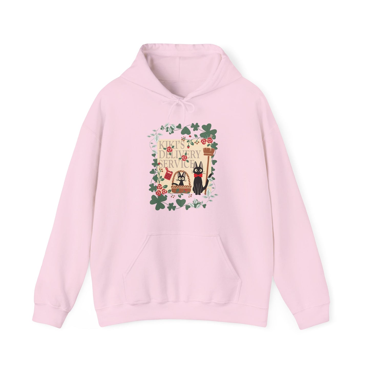 Kiki’s Delivery Service Hoodie – 100% Cotton Studio Ghibli Hoodie with Kiki and Jiji Design