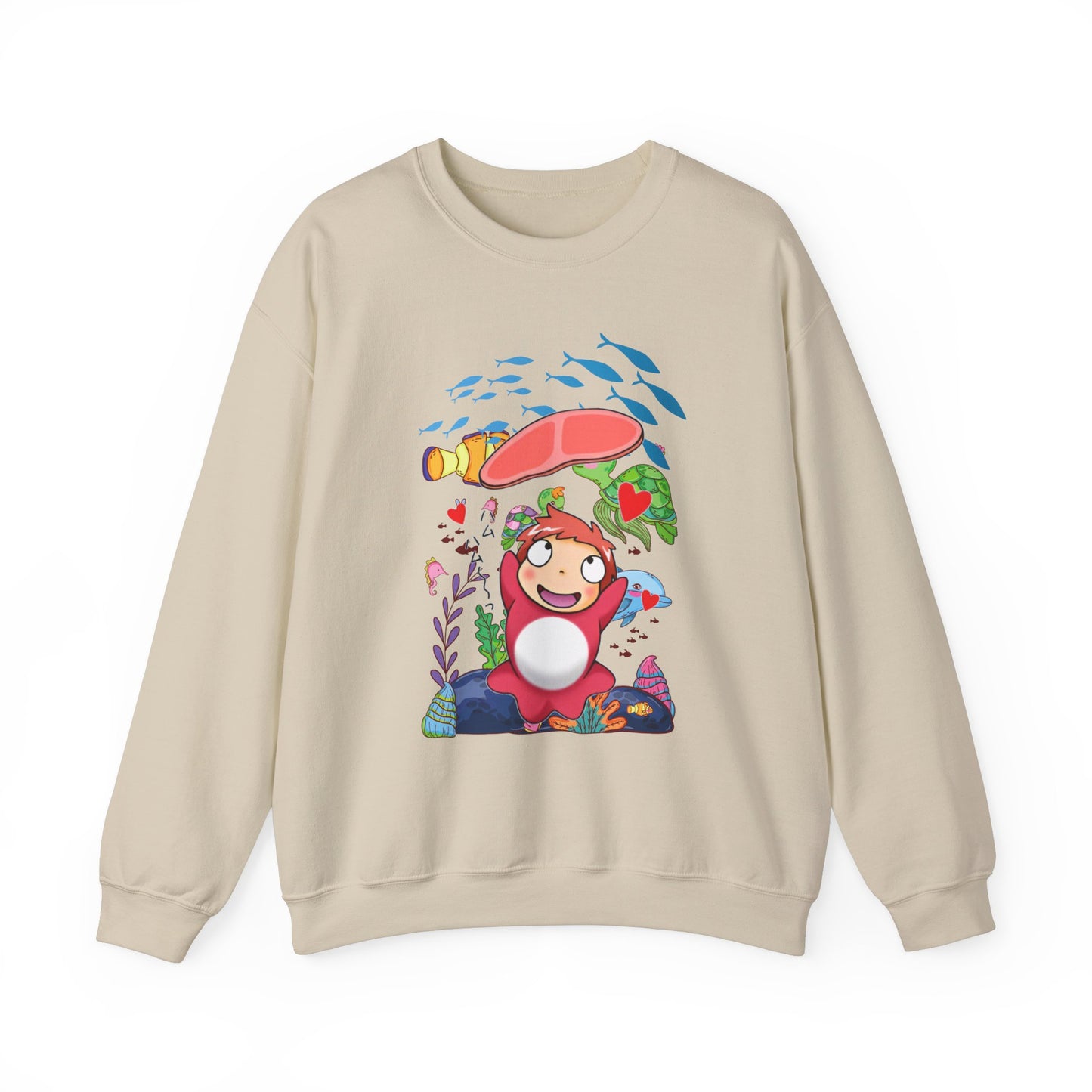 Ponyo Jam Sweatshirt – 100% Cotton Studio Ghibli Pullover for Anime Fans