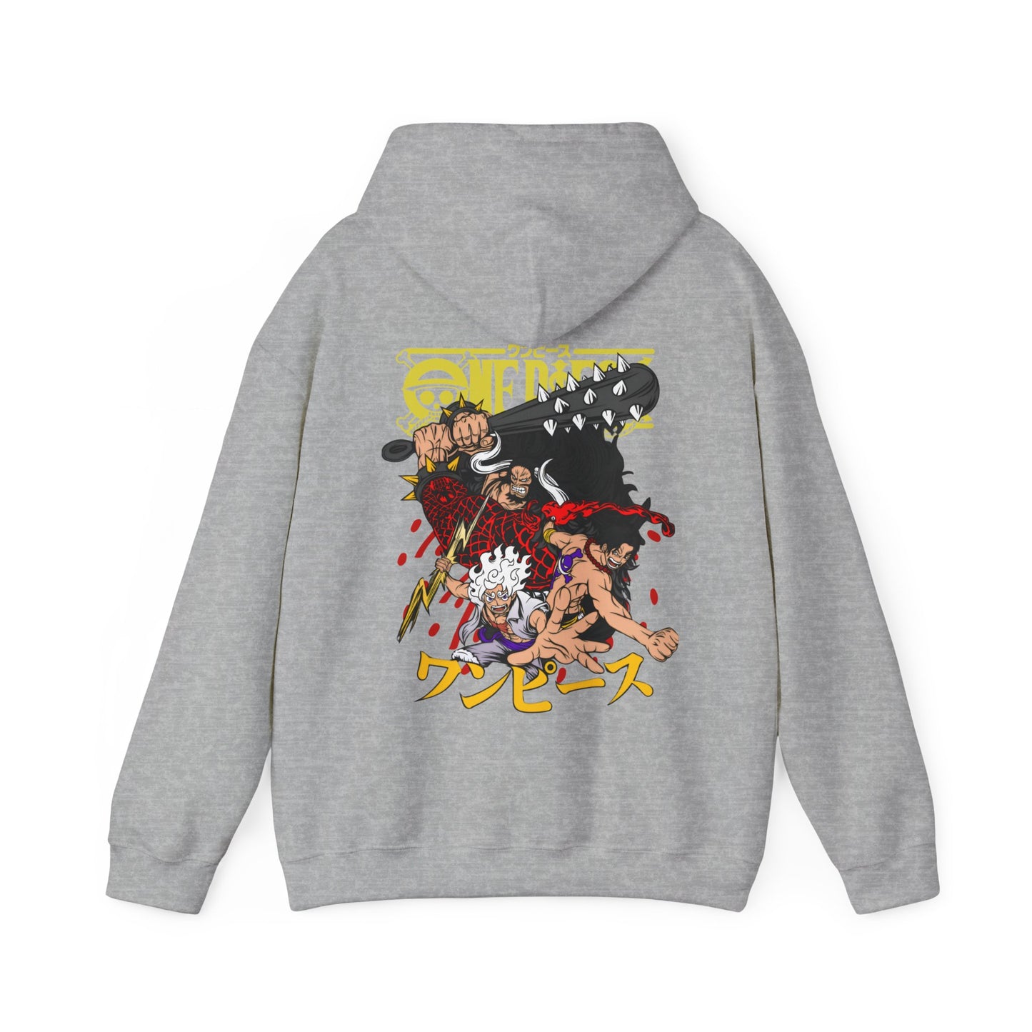 Kaido, Luffy & Ace Back Print Hoodie – 100% Cotton One Piece Anime Sweatshirt