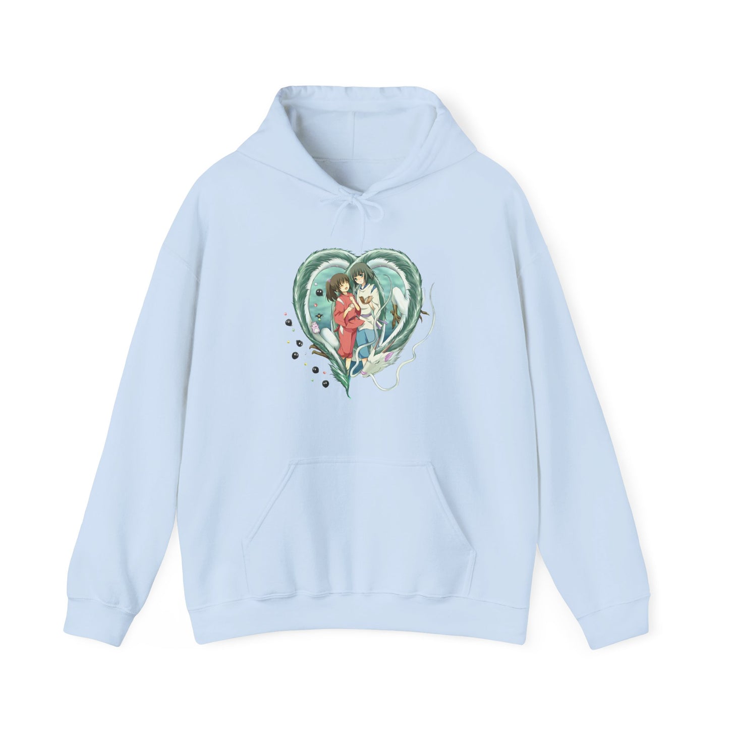 Chihiro and Haku Love Hoodie – 100% Cotton Spirited Away Anime Hoodie for Studio Ghibli Fans