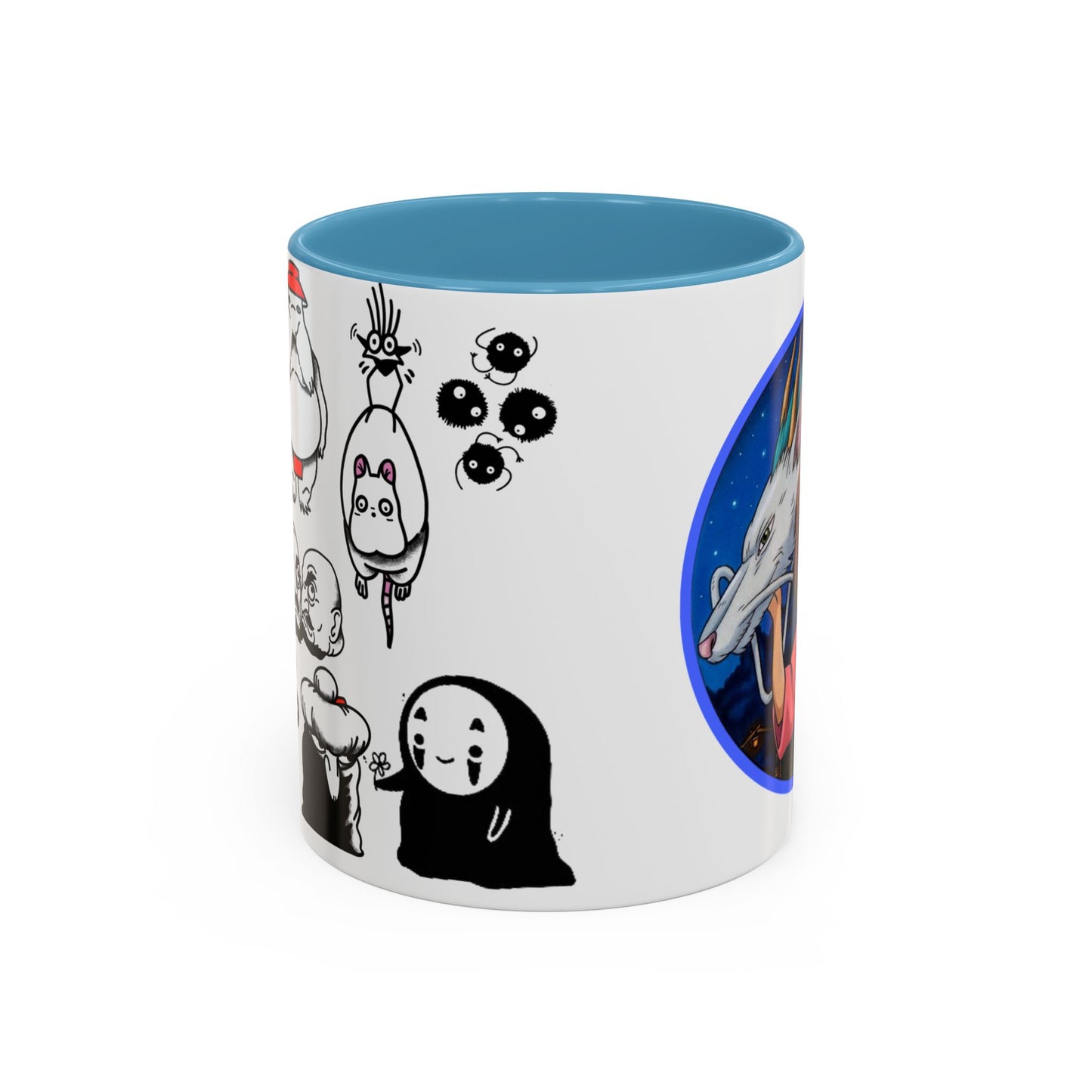 Spirited Away Moments Accent Mug – Color Handle Ghibli Cup 11oz & 15oz – Chihiro and Haku Anime Scene Gift