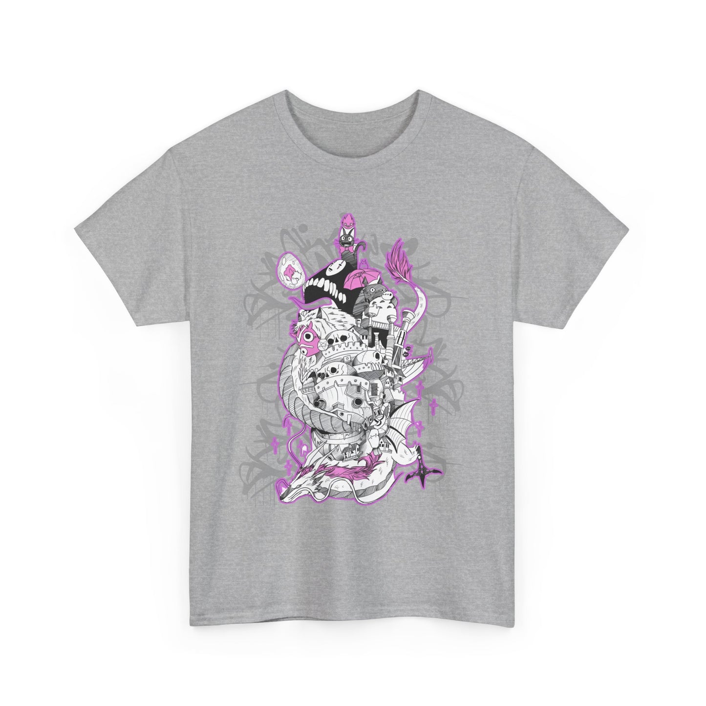 Studio Ghibli Art Deco T-Shirt | Anime Cotton Graphic Tee