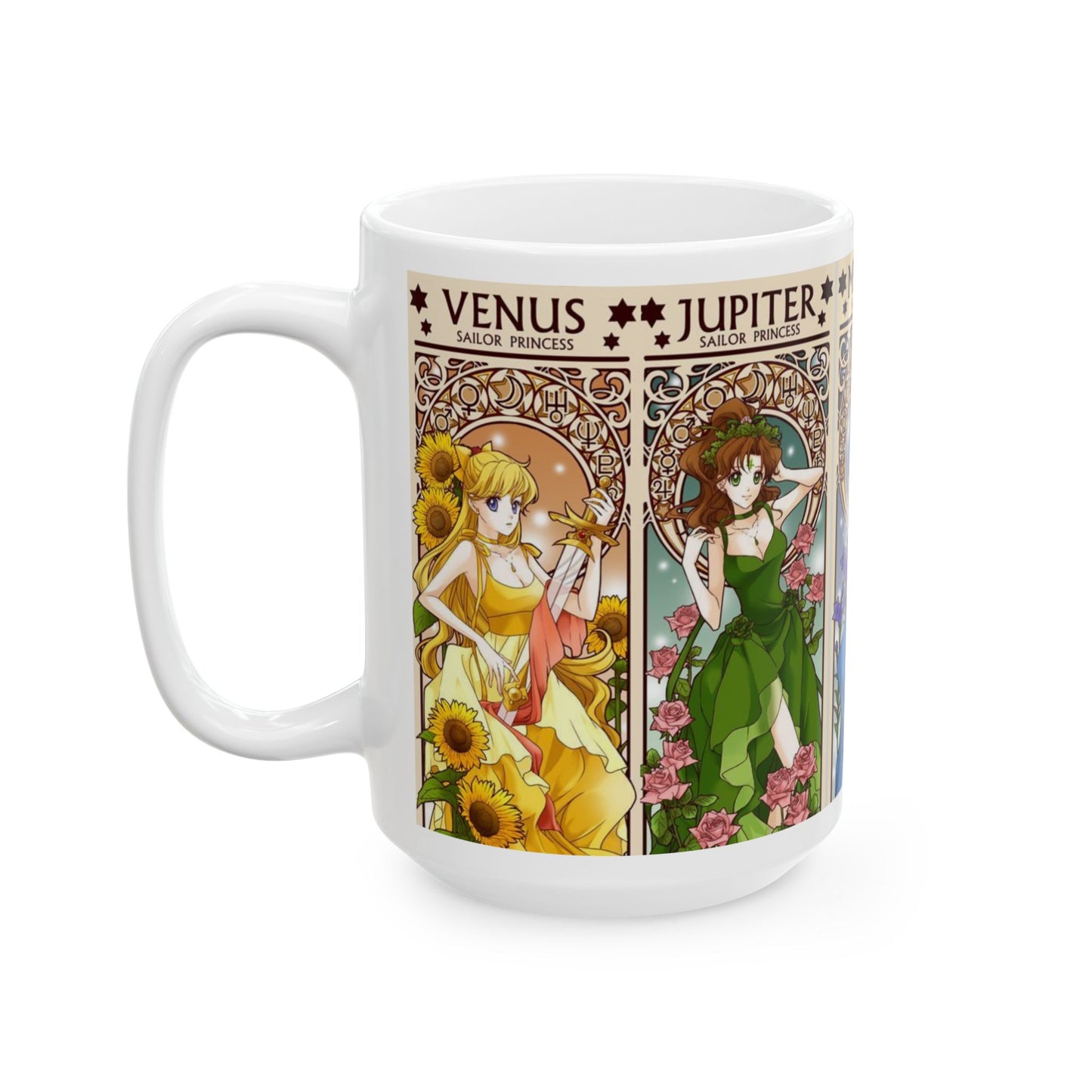Sailor Moon Inner Guardians Mug – Magical Girl Anime Ceramic Cup 11oz & 15oz – Sailor Scouts Coffee Gift