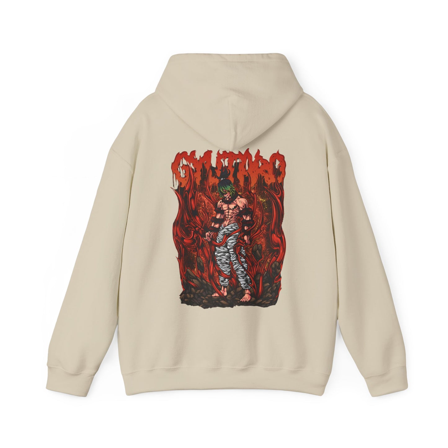 Gyutaro Demon Slayer Back Print Hoodie – 100% Cotton Anime Hoodie for Upper Moon Six Fans