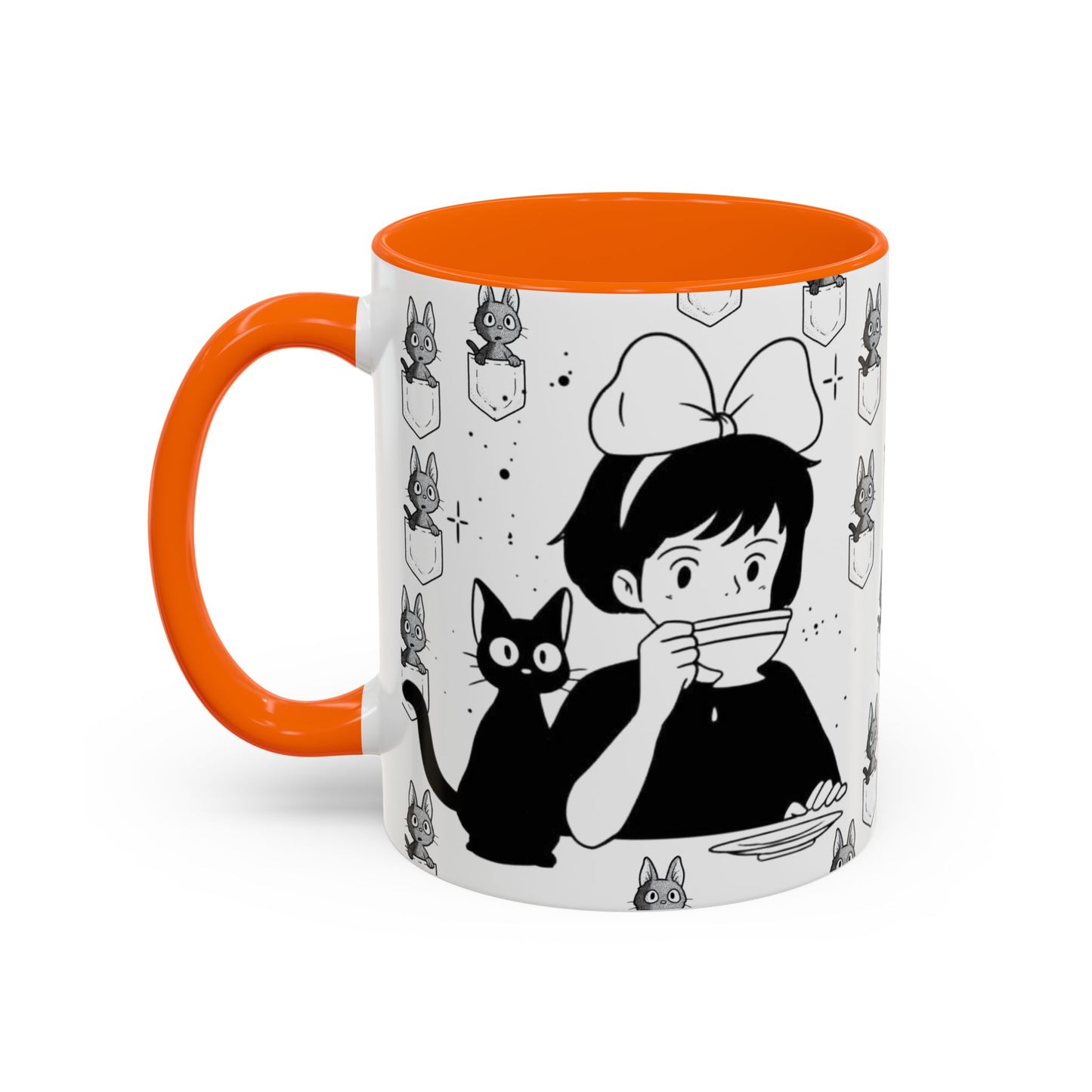 Kiki's Delivery Service Coffee Mug – Studio Ghibli Accent Handle Cup – 11oz & 15oz Anime Gift