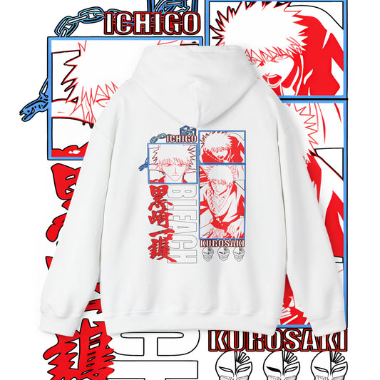 Bleach Ichigo Back Print Cotton Hoodie | Anime Streetwear