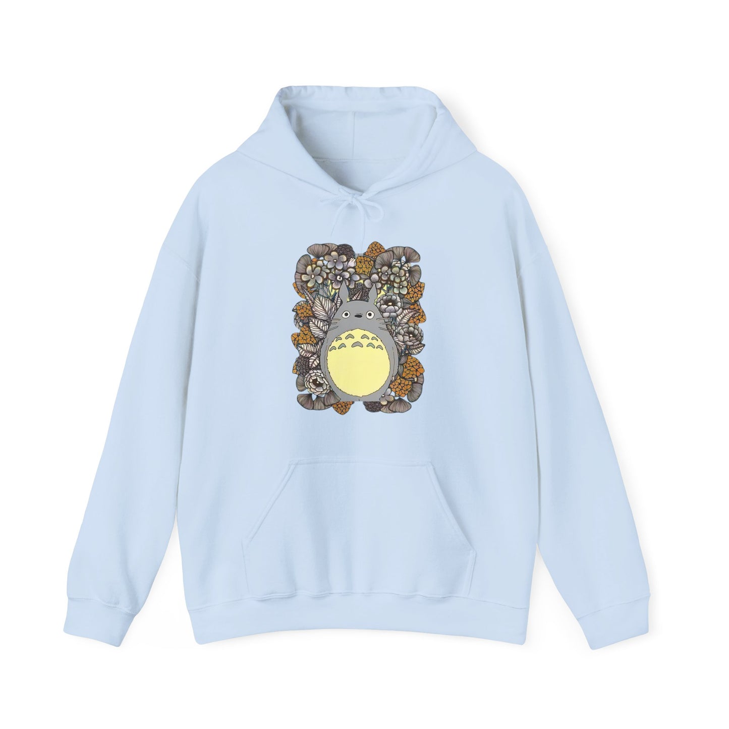 Totoro Plants Hoodie – 100% Cotton Studio Ghibli Hoodie with Totoro and Nature Design