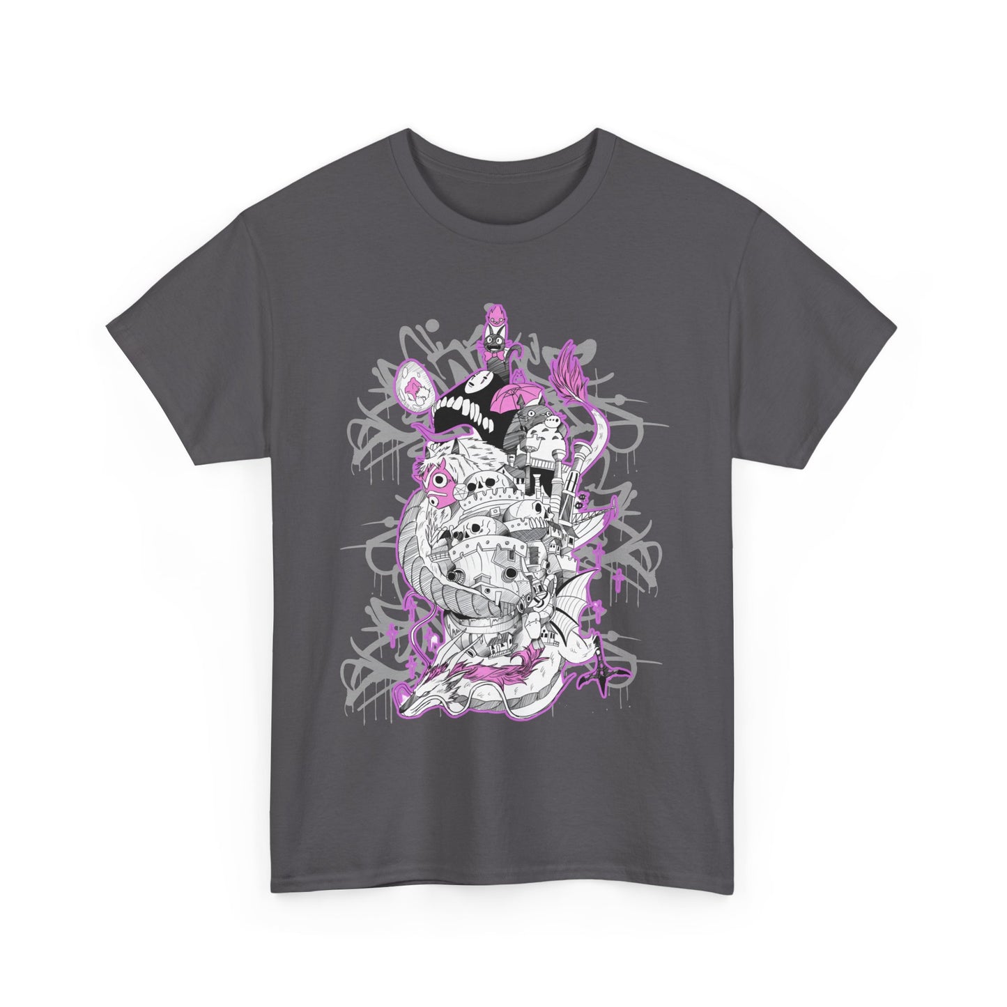 Studio Ghibli Art Deco T-Shirt | Anime Cotton Graphic Tee