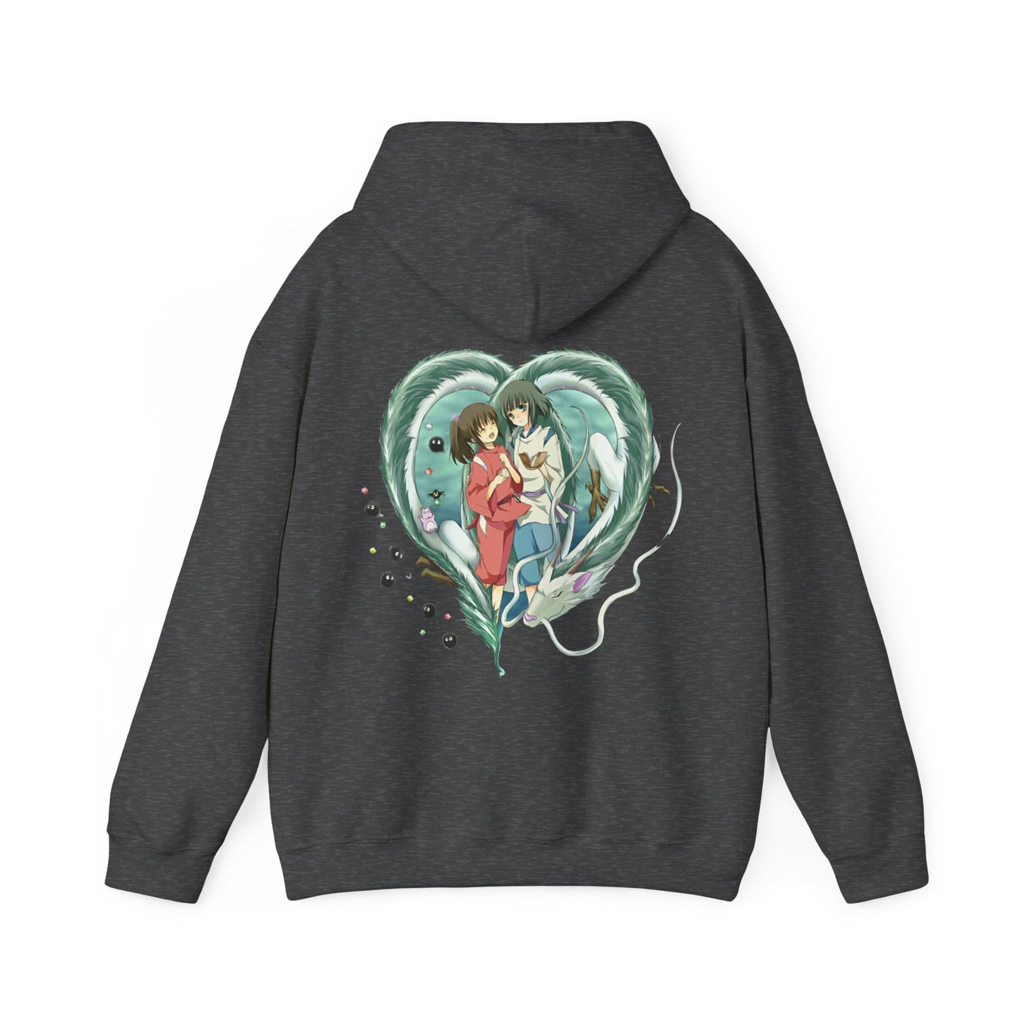 Chihiro and Haku Back Print Hoodie – 100% Cotton Spirited Away Anime Hoodie for Studio Ghibli Fans