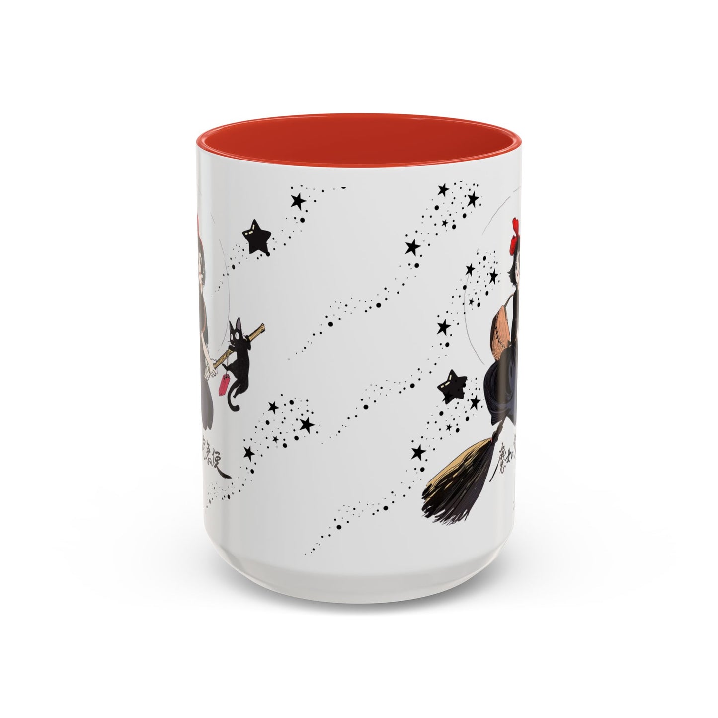 Kiki’s Delivery Service Accent Mug – 11oz & 15oz Ceramic Cup with Colored Handle – Studio Ghibli Anime Gift
