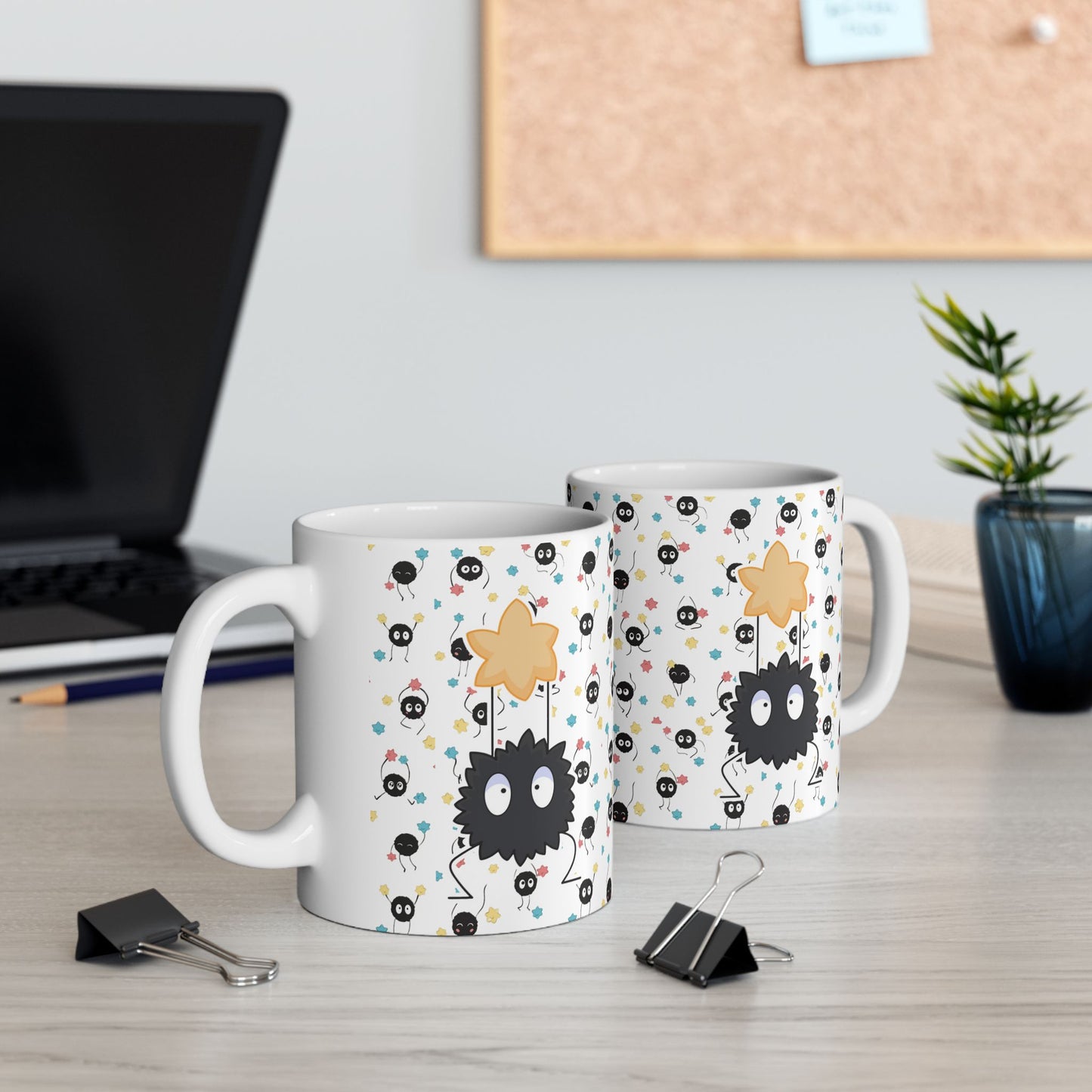 Soot Sprites Mug – Cute Studio Ghibli Coffee Cup – 11oz & 15oz Ceramic Anime Gift